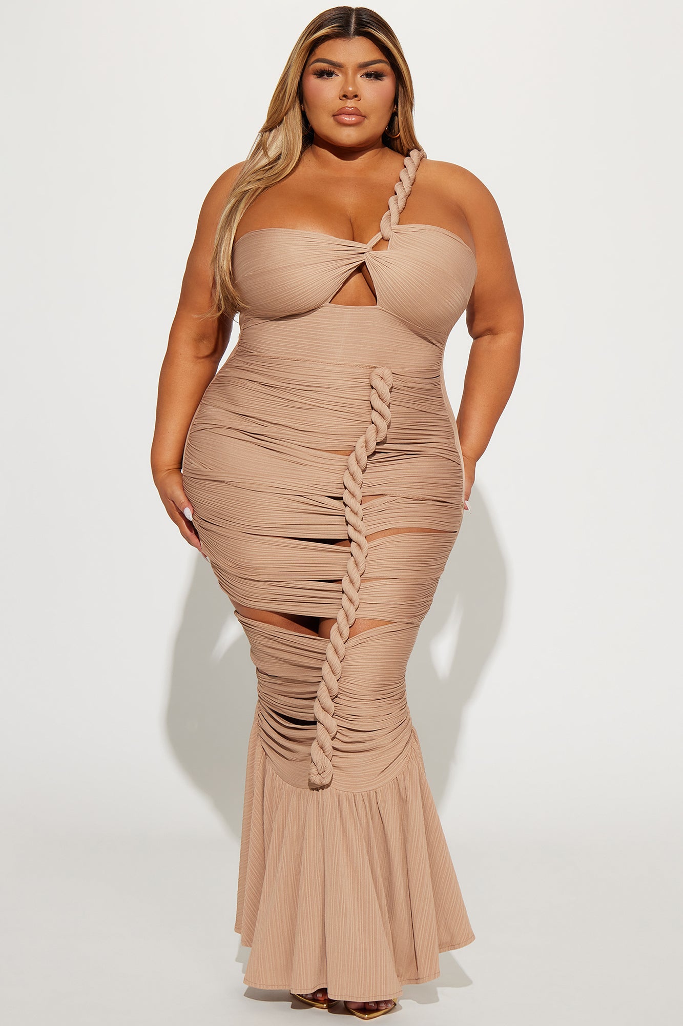 Twist It Up Maxi Dress - Taupe - Image 8