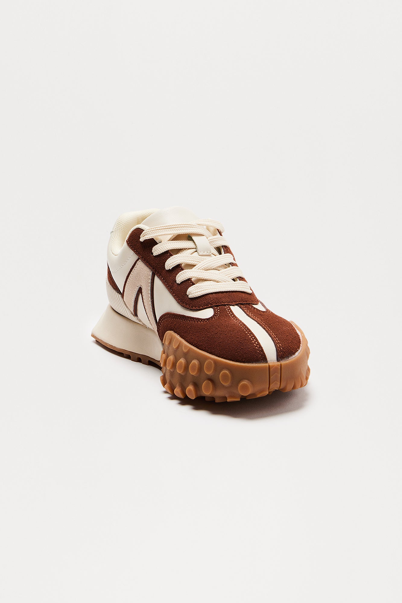 Riggs Lace Up Sneakers - Beige/Brown - Image 3