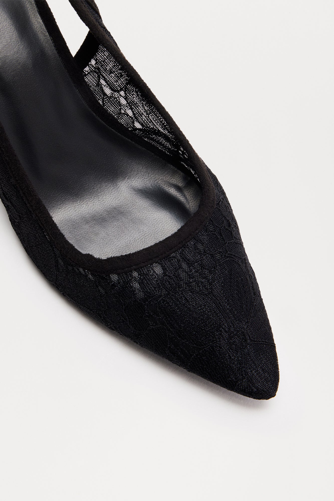 Arica Lace Slingback Pumps - Black - Image 4