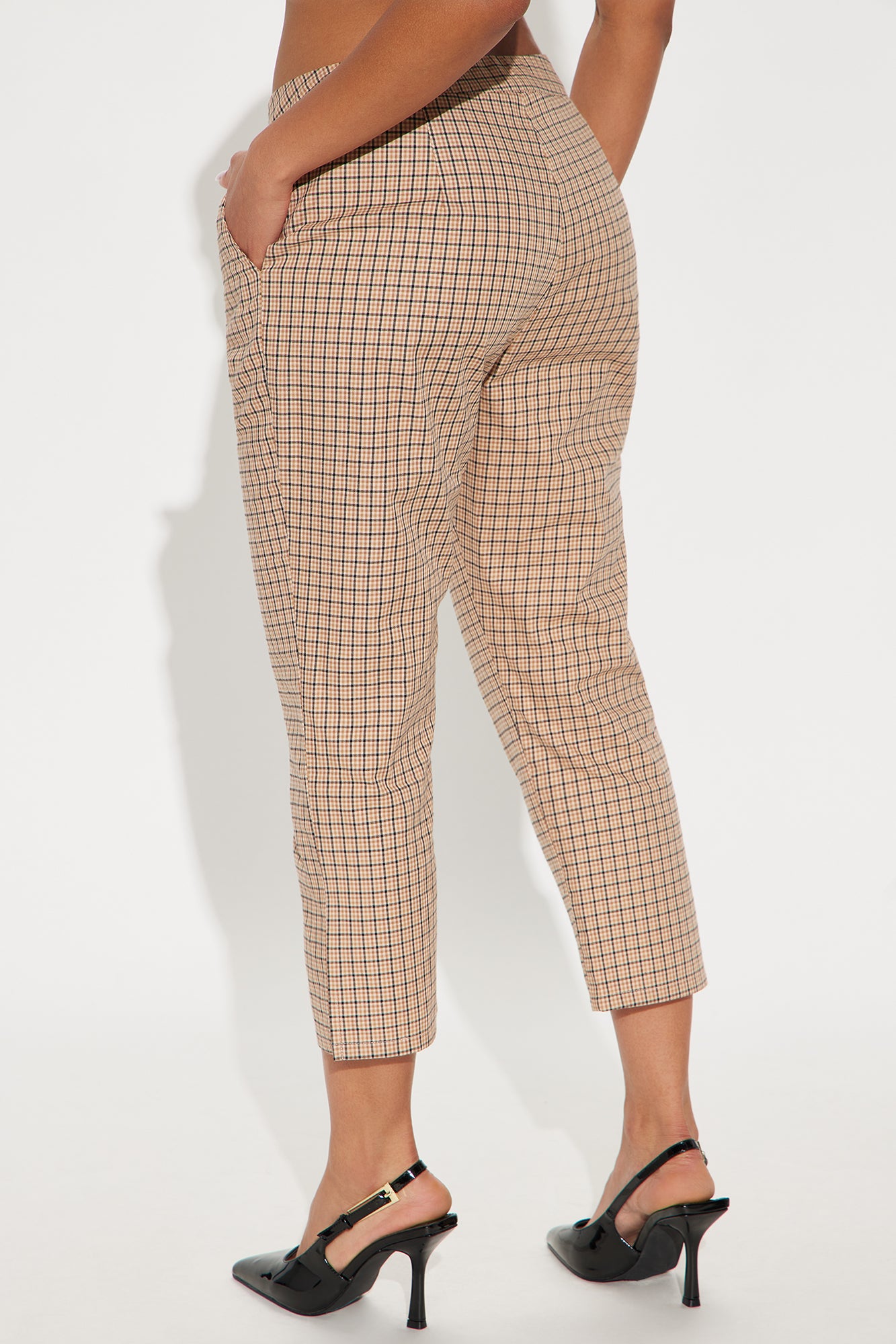 Natasha Plaid Capri Pant - Brown/combo - Image 3
