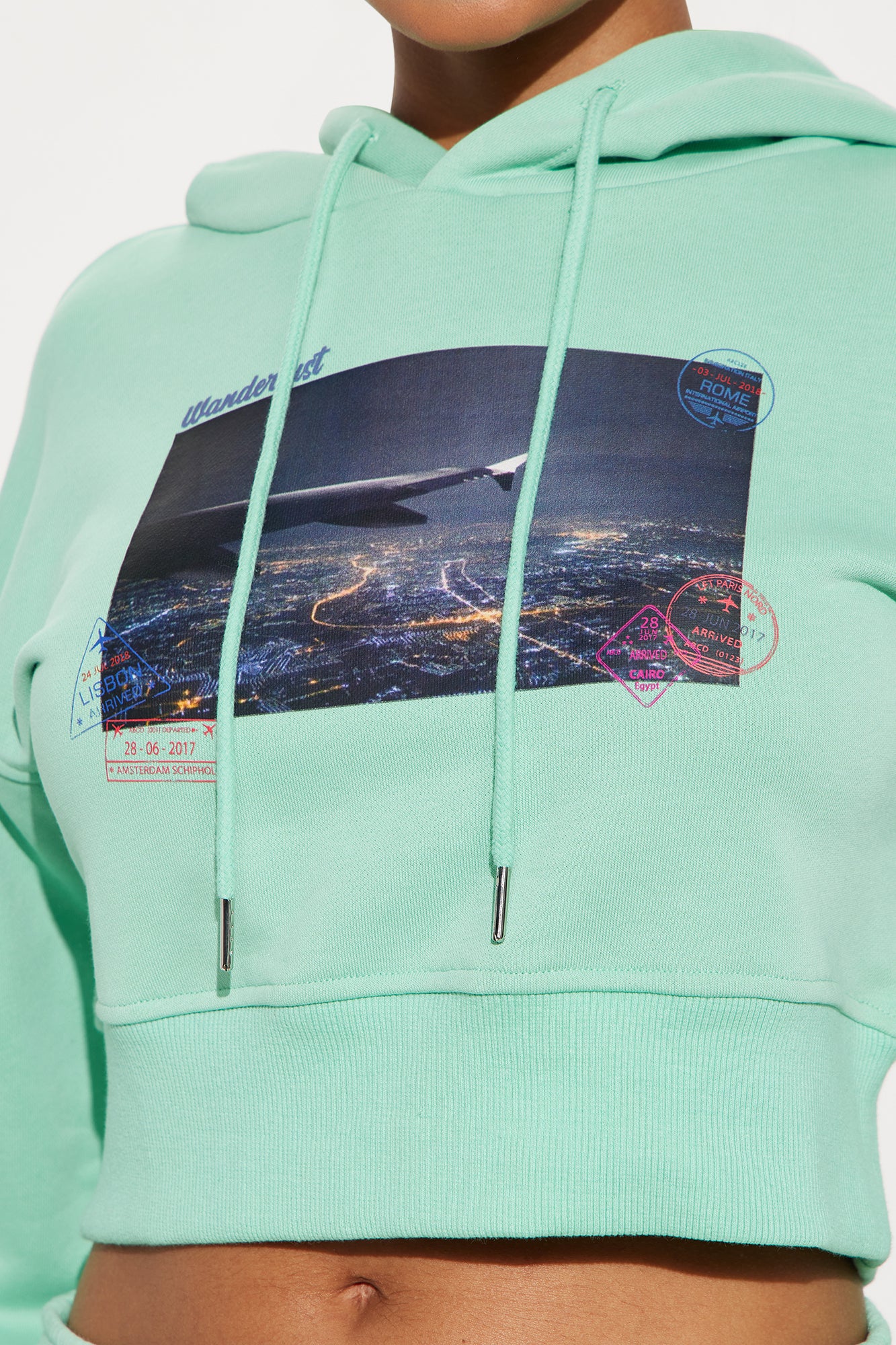 Airport Fit French Terry Pant Set - Mint - Image 3
