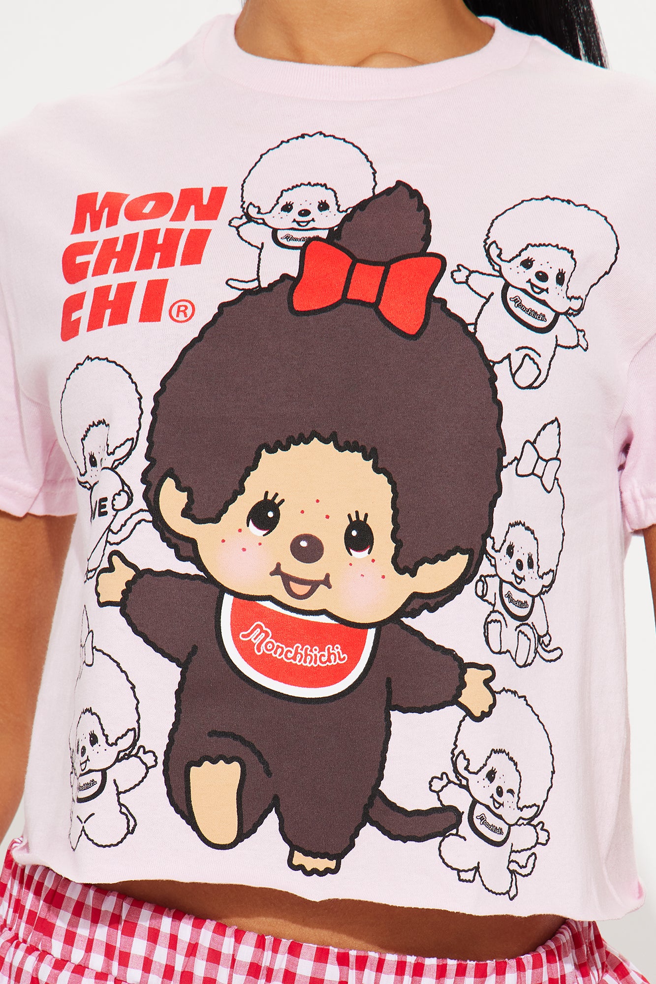 Monchhichi Cropped tee - Pink - Image 4