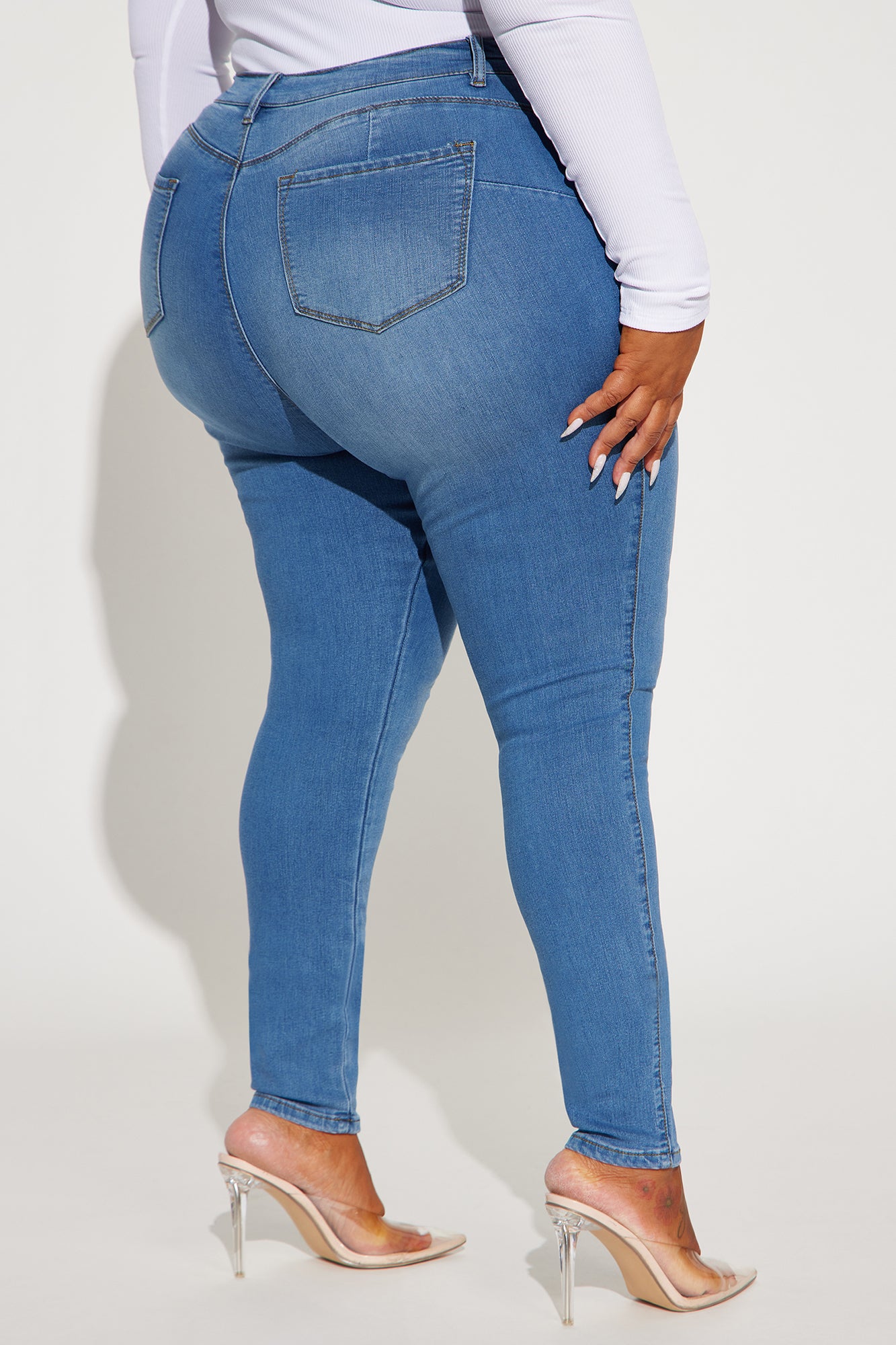 Classic Beauty Booty Lifter Skinny Jeans - Medium Blue Wash - Image 8