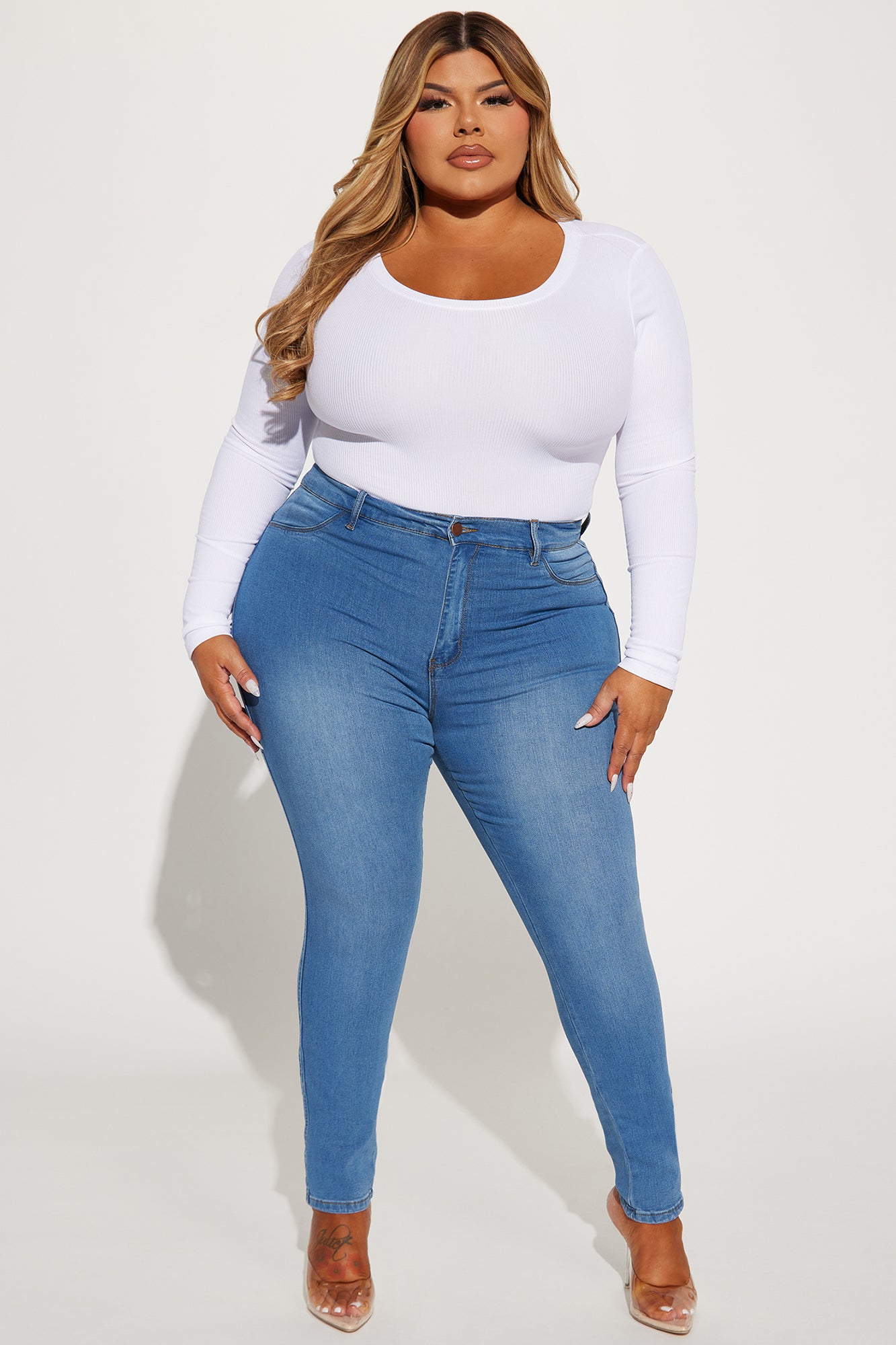 Classic Beauty Booty Lifter Skinny Jeans - Medium Blue Wash - Image 6