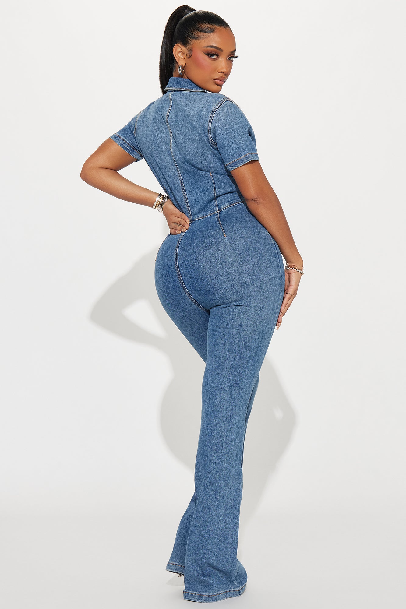 Big Decisions Denim Jumpsuit - Medium Wash - Image 3