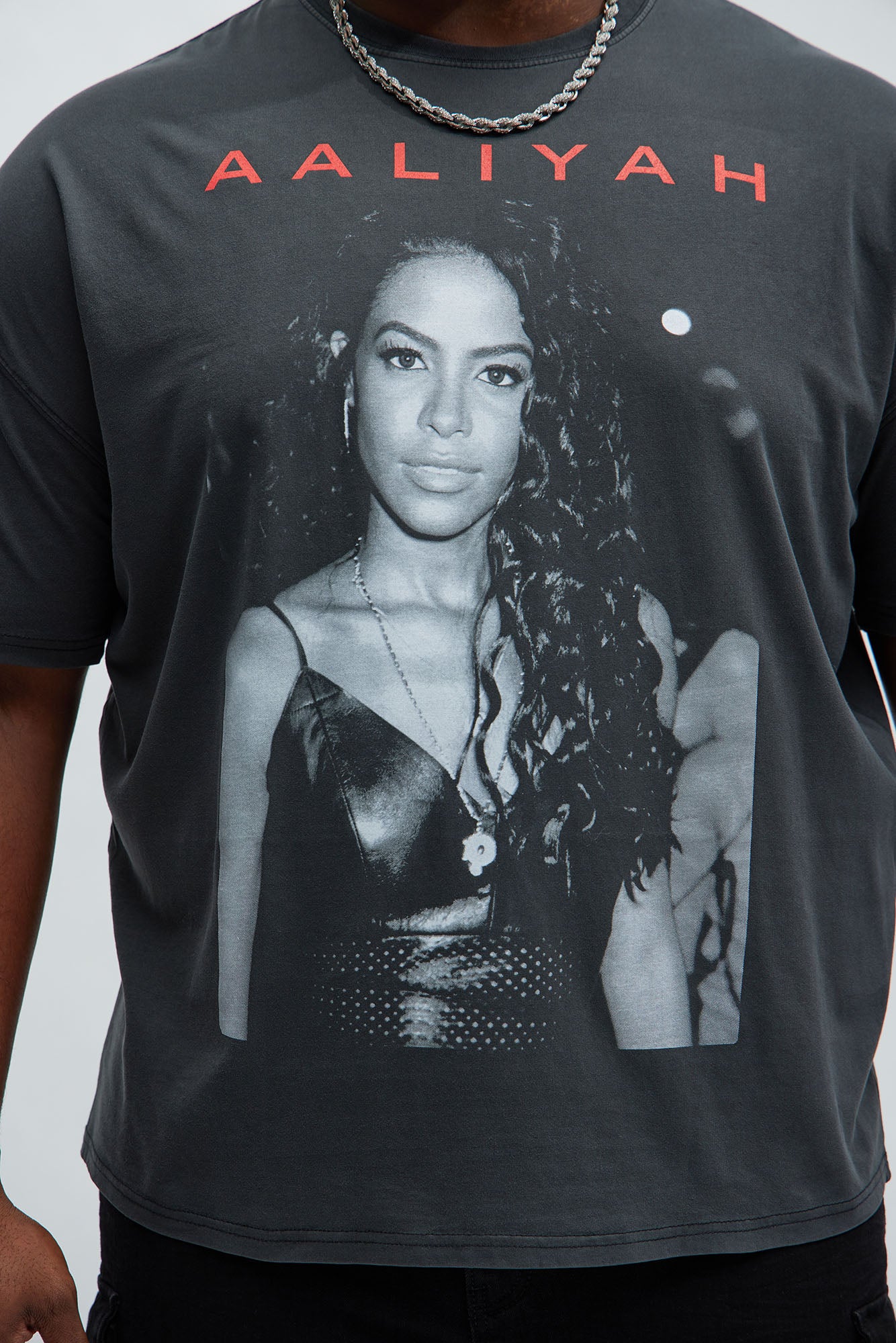 Aaliyah Oversized Short Sleeve Tee - Black - Image 6