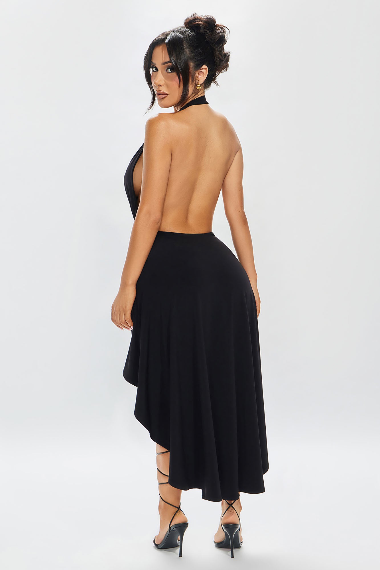 Harper High Low Mini Dress - Black - Image 4