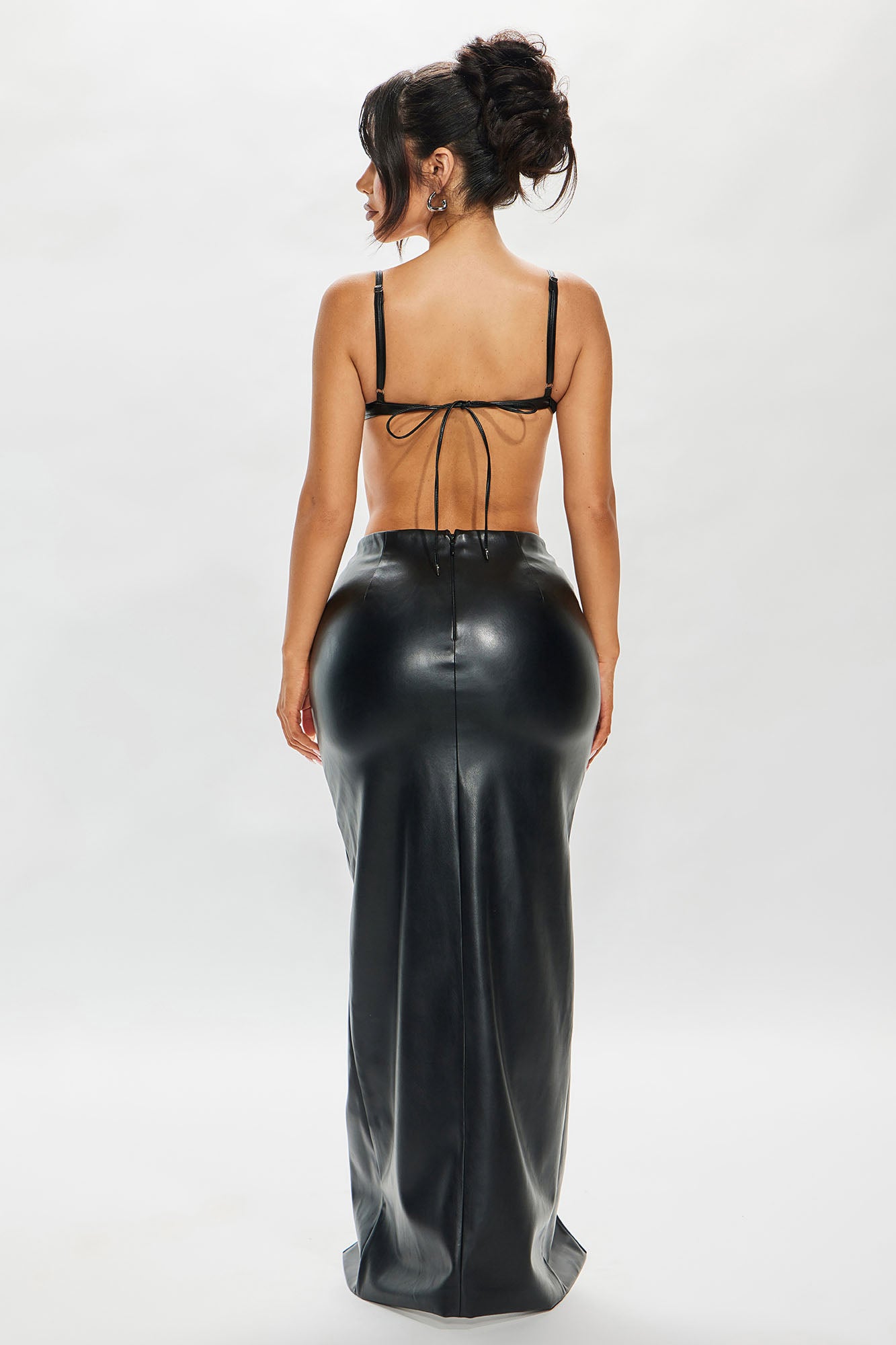 Estelle Faux Leather Maxi Skirt - Black - Image 4