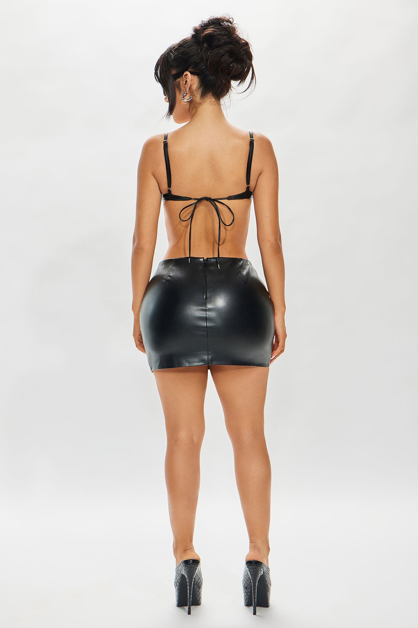 Binx Faux Leather Mini Skirt - Black - Image 4