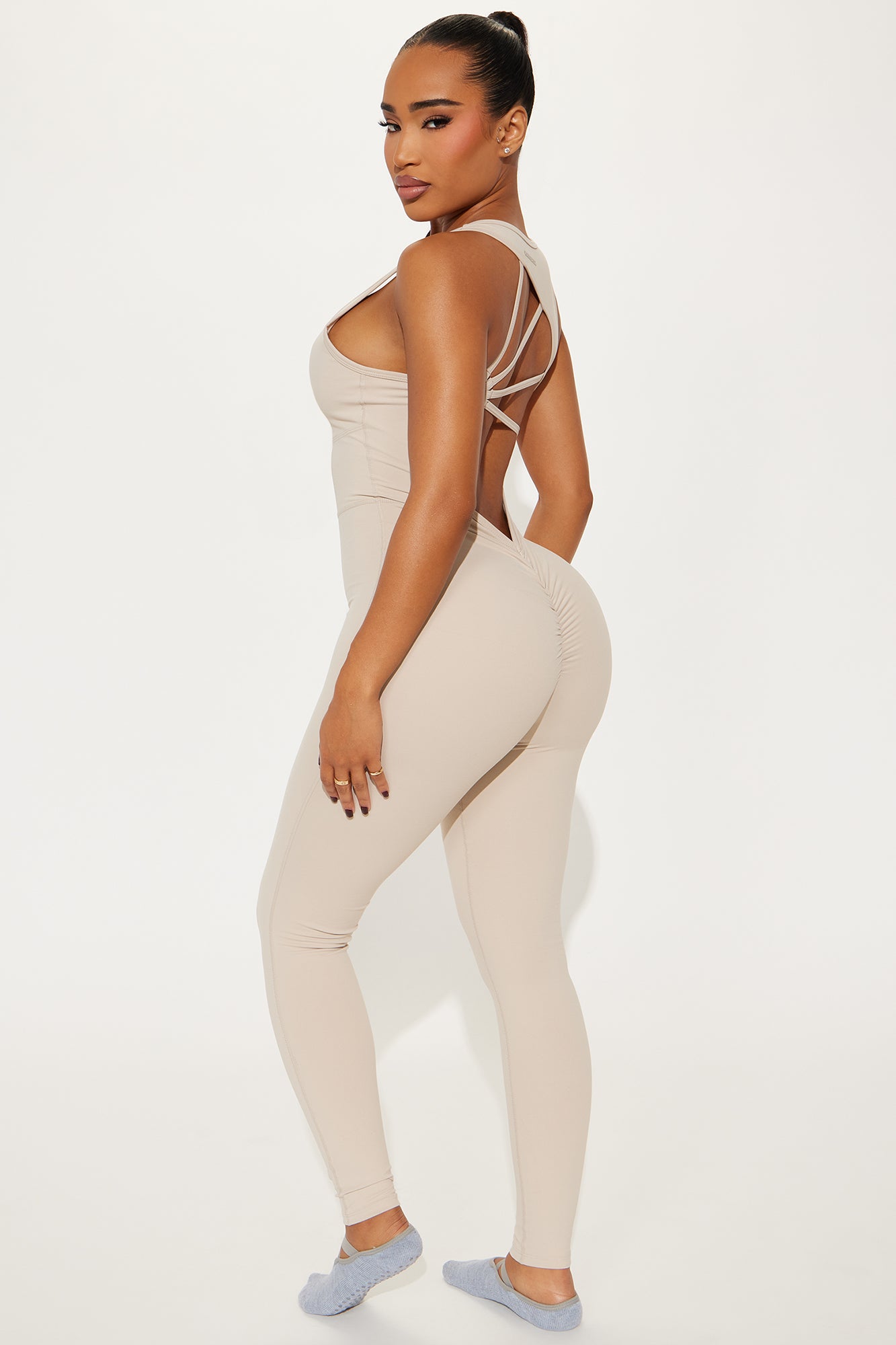 Natural Curve Super Soft Active Jumpsuit - Light Taupe - Image 4