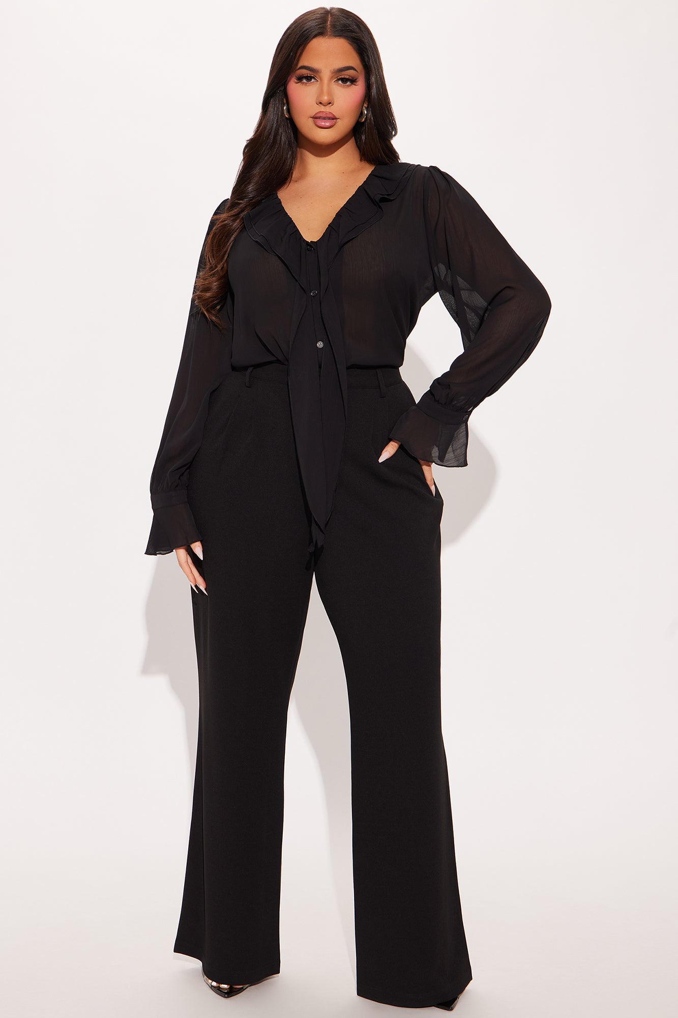 Zephyra Ruffle Top - Black - Image 6