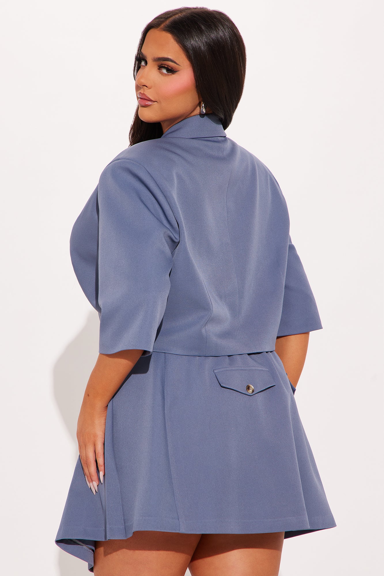 Chick in Command Skort Set - Slate Blue - Image 6