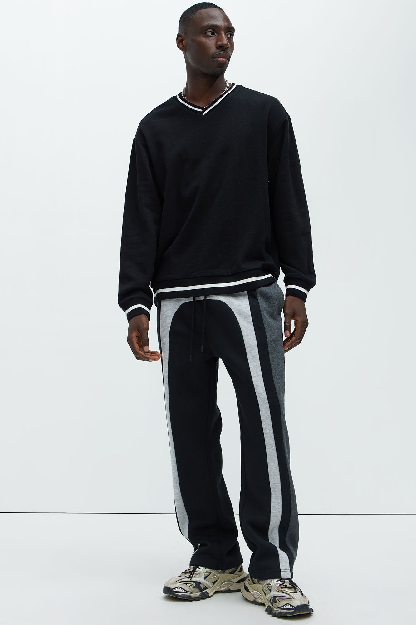 Tyson Paneled Straight Sweatpants - Heather/Combo - Image 3