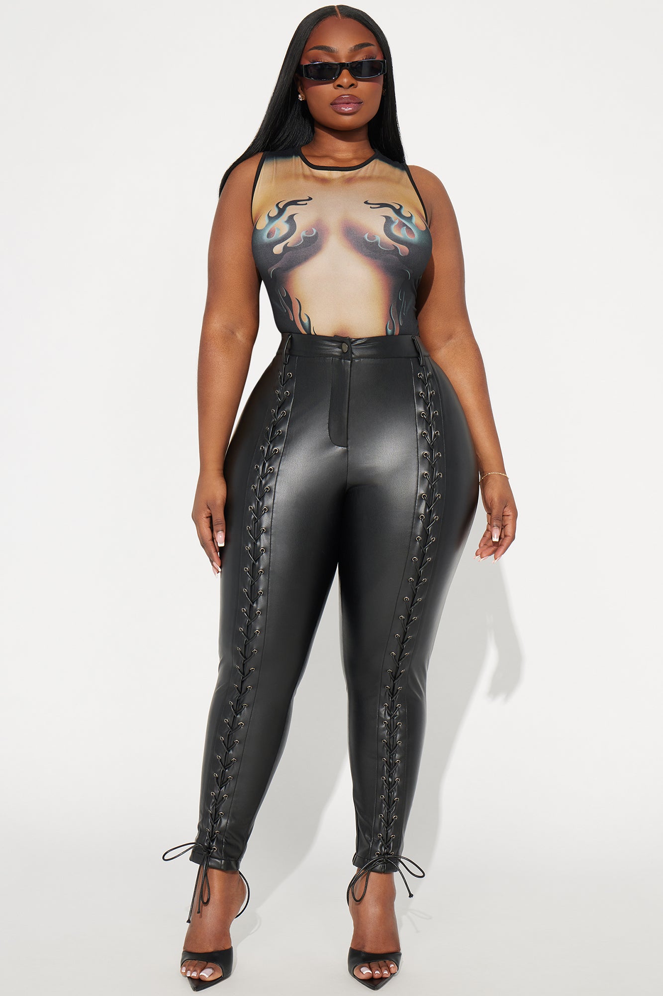 Seeking Pleasure Faux Leather Skinny Pant - Black - Image 4