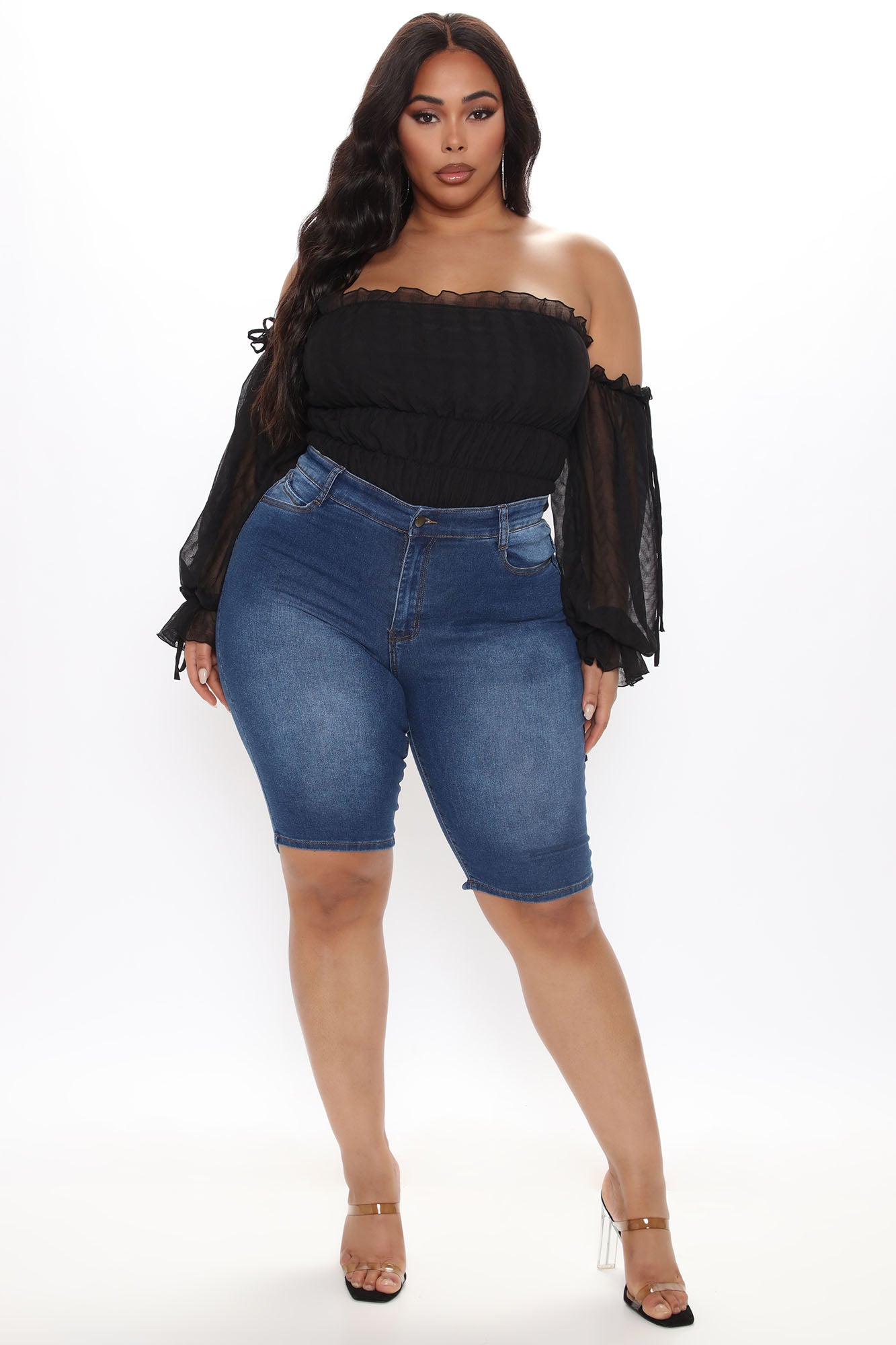 Cataliya Booty Lifting Denim Bermudas - Dark Wash - Image 5