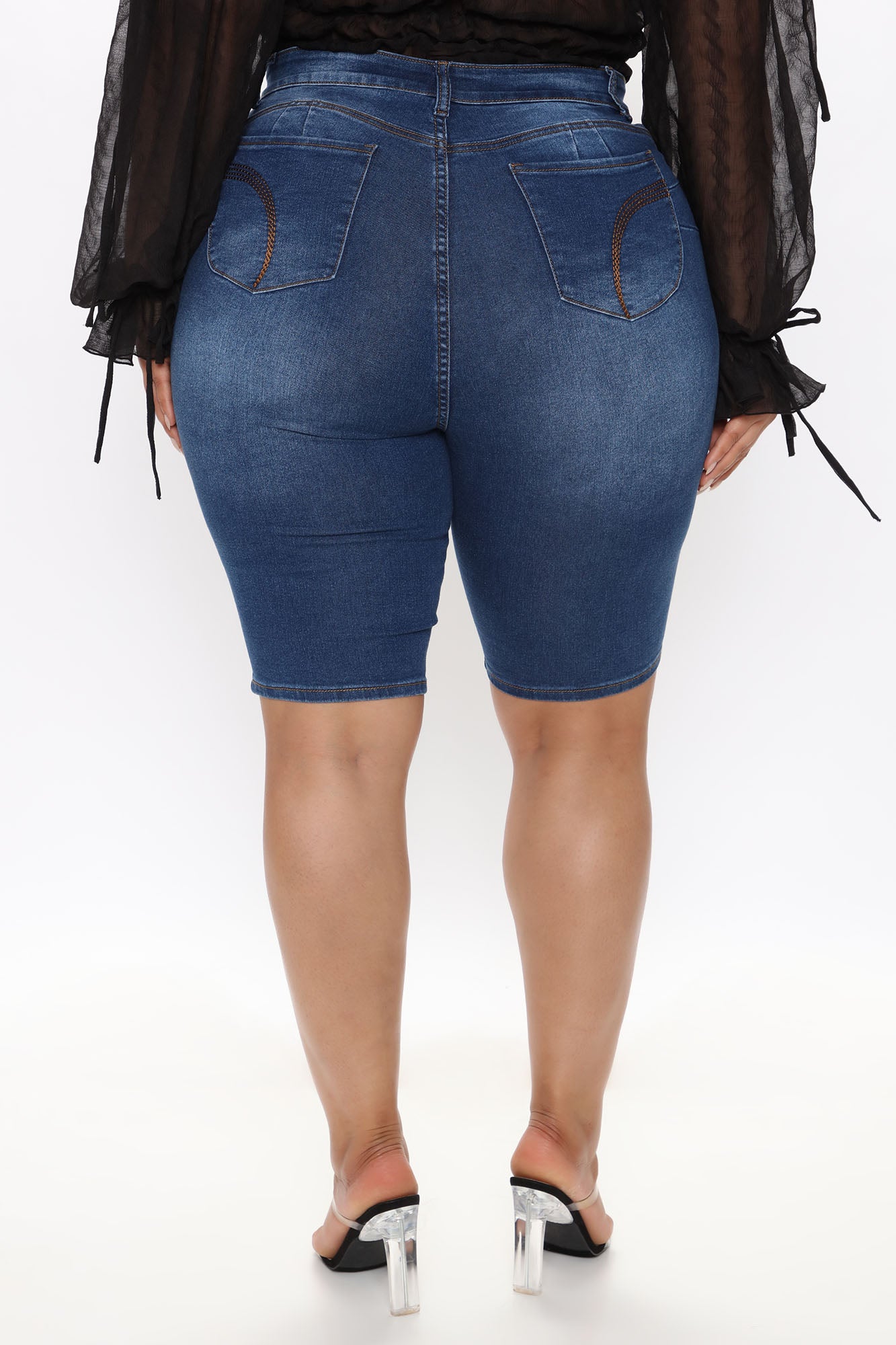 Cataliya Booty Lifting Denim Bermudas - Dark Wash - Image 7