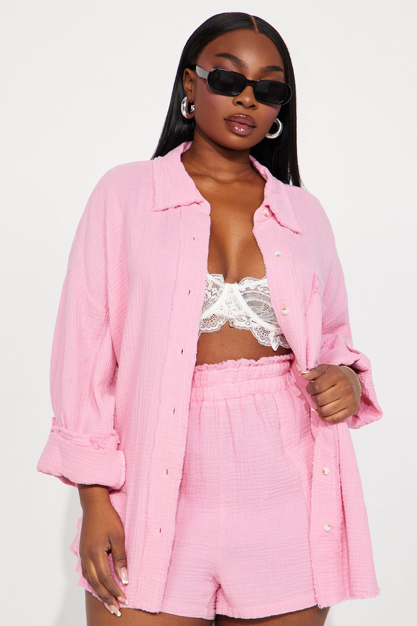 Unforgettable Washed Short Set - Pink - Image 5