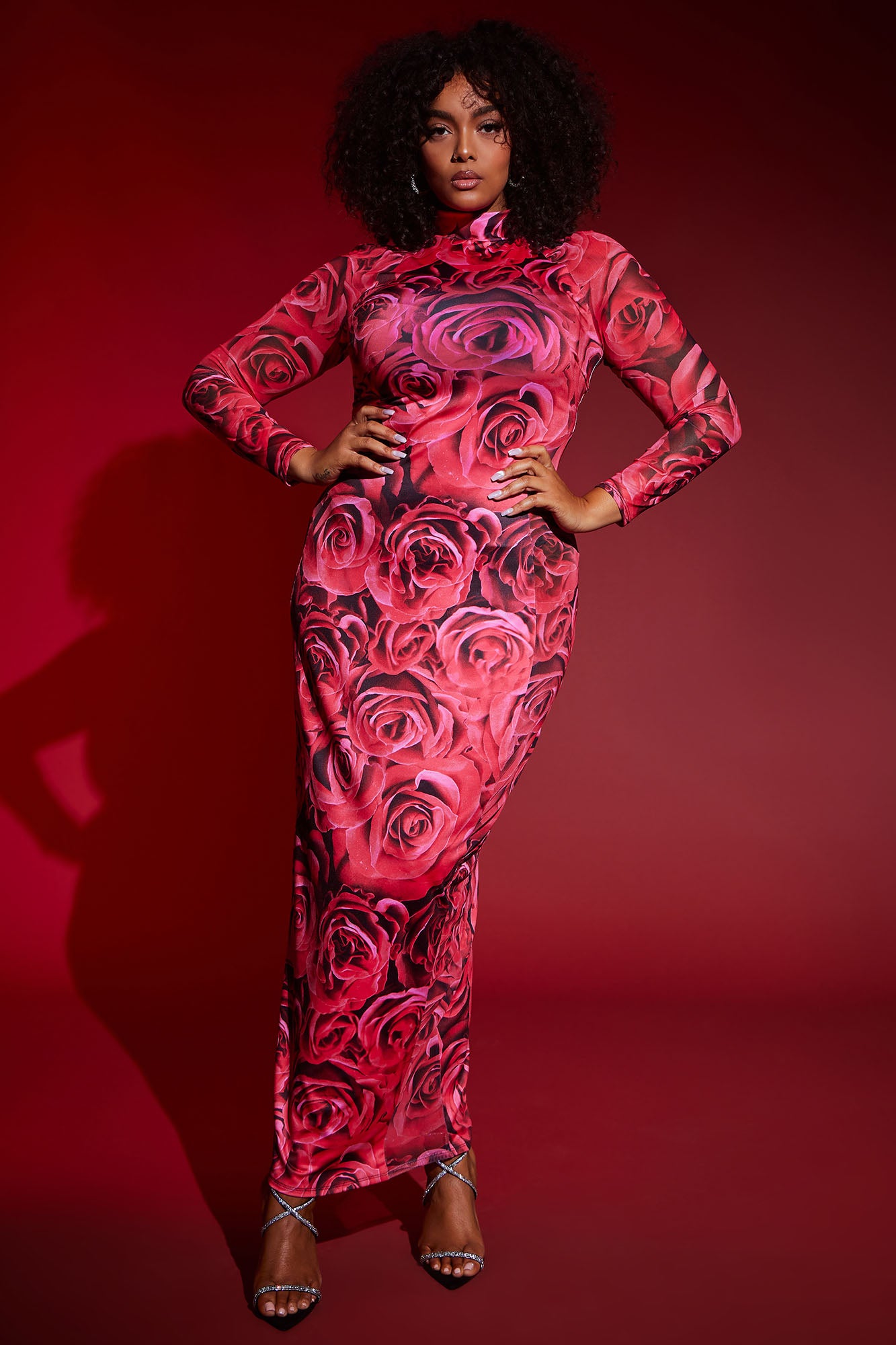 Smell The Roses Maxi Dress - Red/combo - Image 5