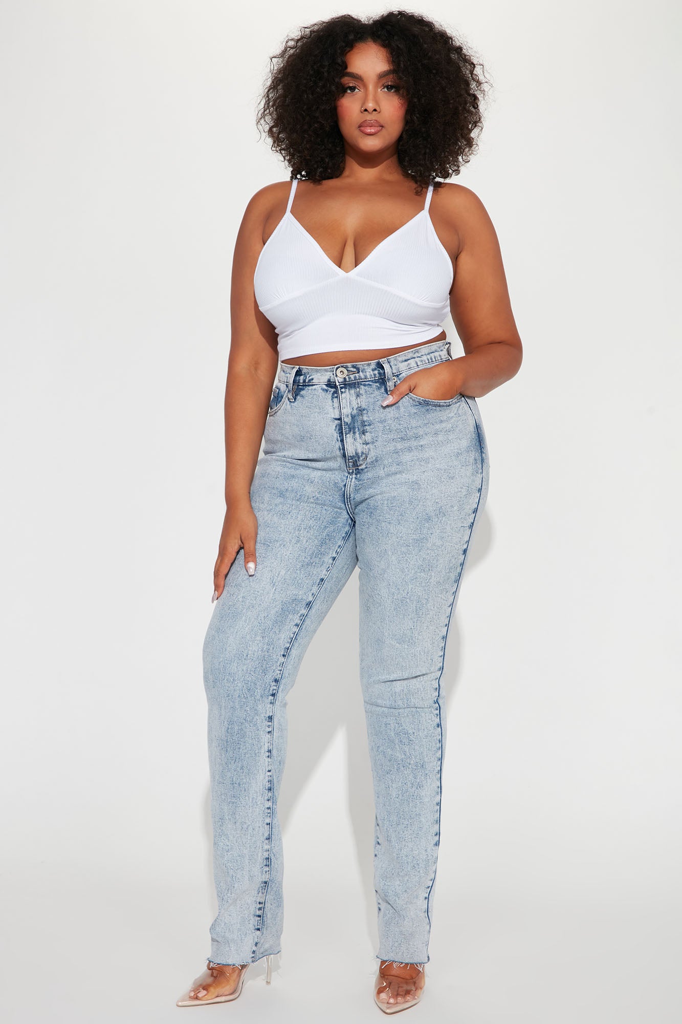 Tall Took Him By Surprise Slim Fit Boyfriend Jeans - Light Blue Wash - Image 6