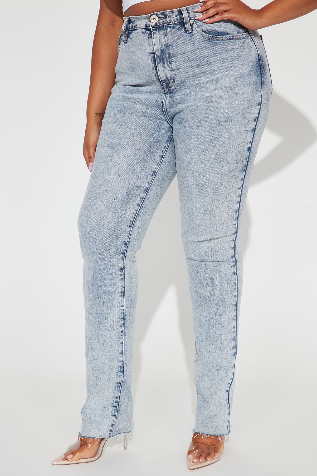 Tall Took Him By Surprise Slim Fit Boyfriend Jeans - Light Blue Wash - Image 7