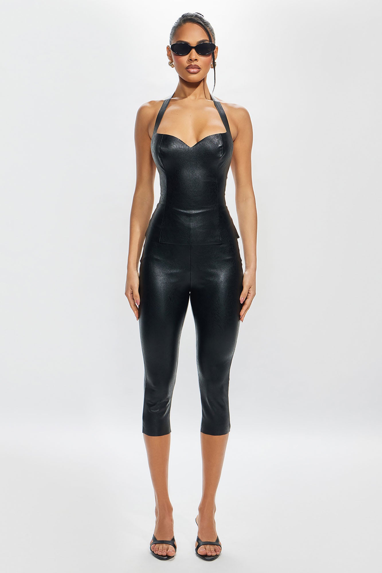 Kiss & Don't Tell Faux Leather Corset Top - Black - Image 6
