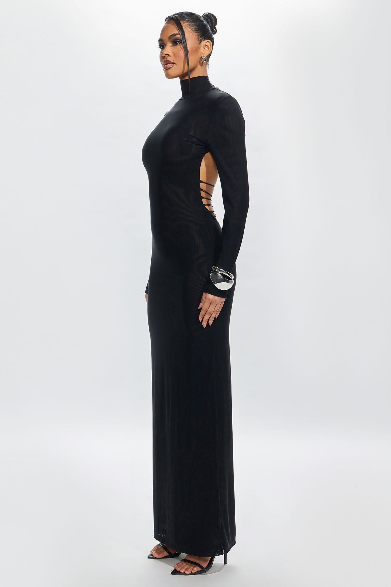Suki Open Back Maxi Dress - Black - Image 7