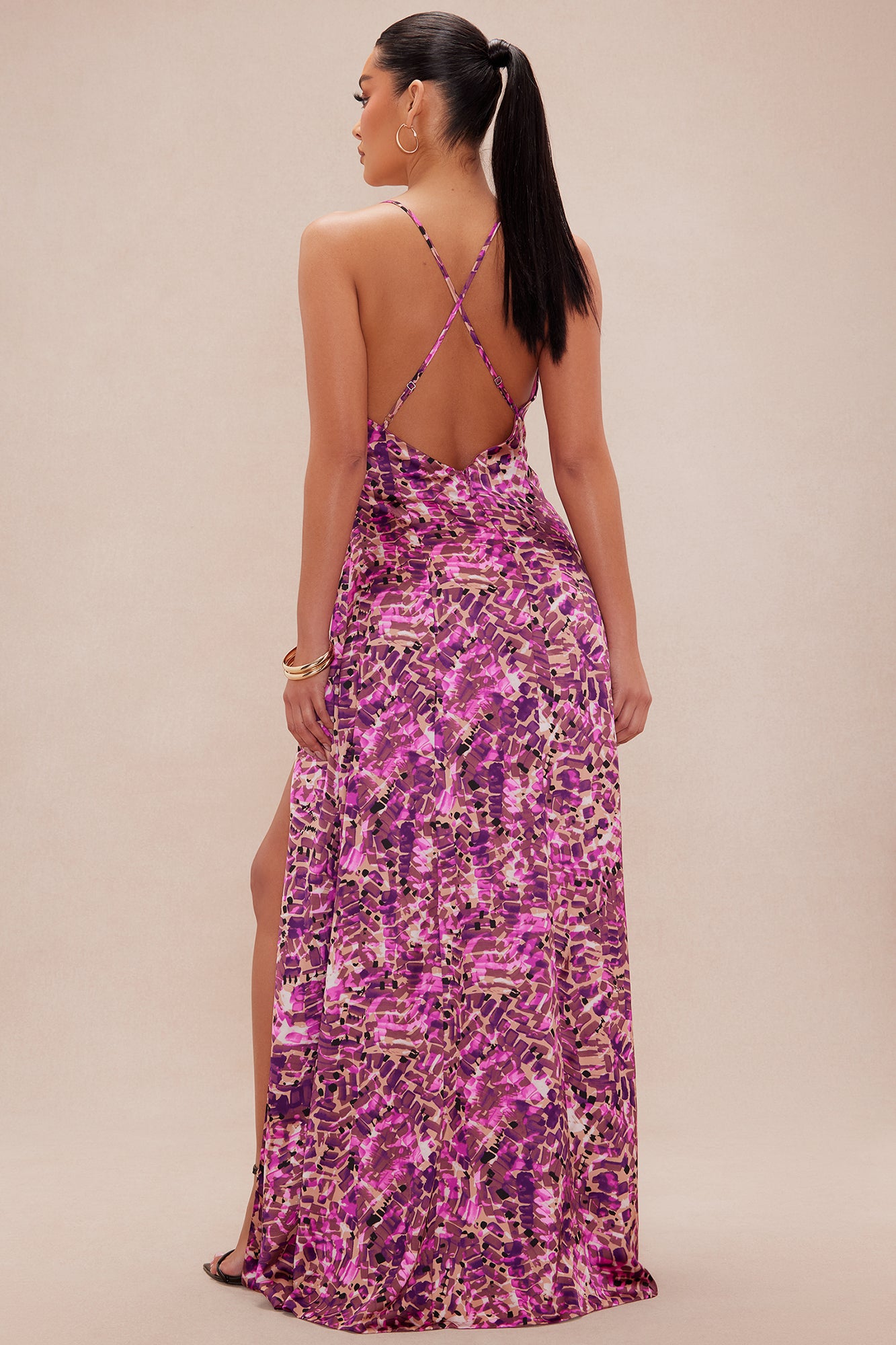 Rylin Satin Maxi Dress - Purple/combo - Image 4