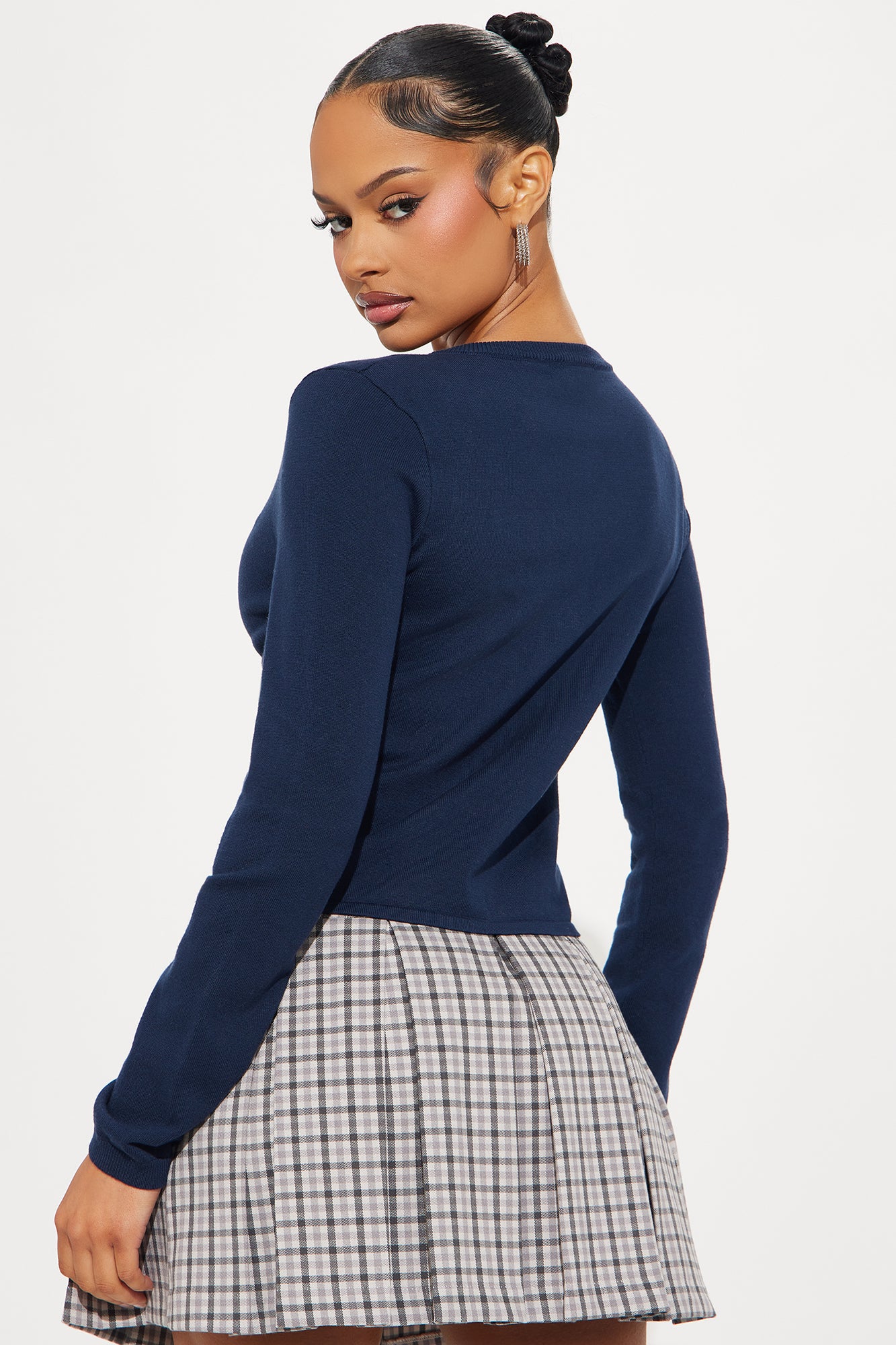 Cherry Hearts Cardigan - Navy - Image 3