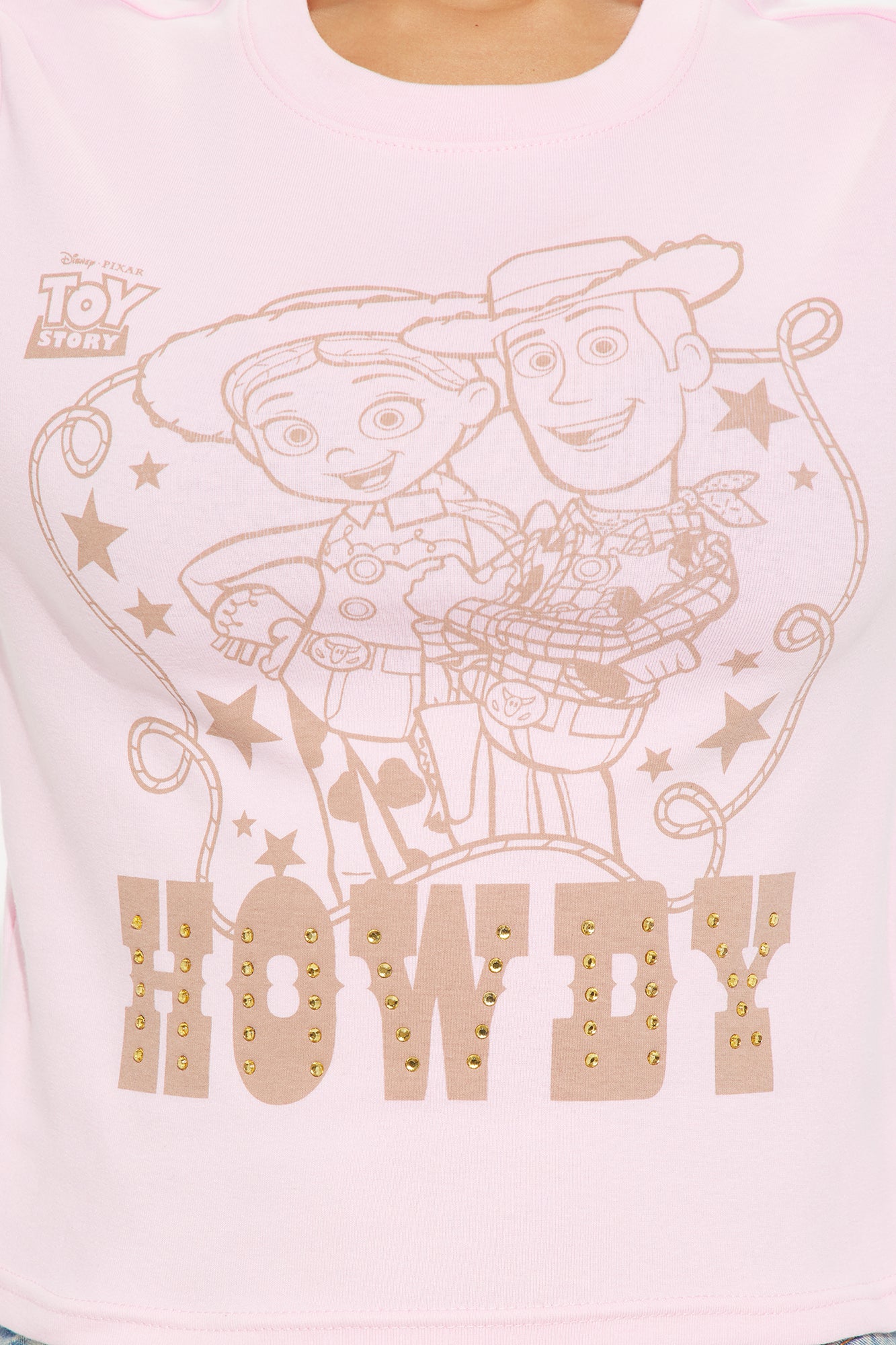 Howdy Woody & Wendy Rhinestone Tee - Pink - Image 3
