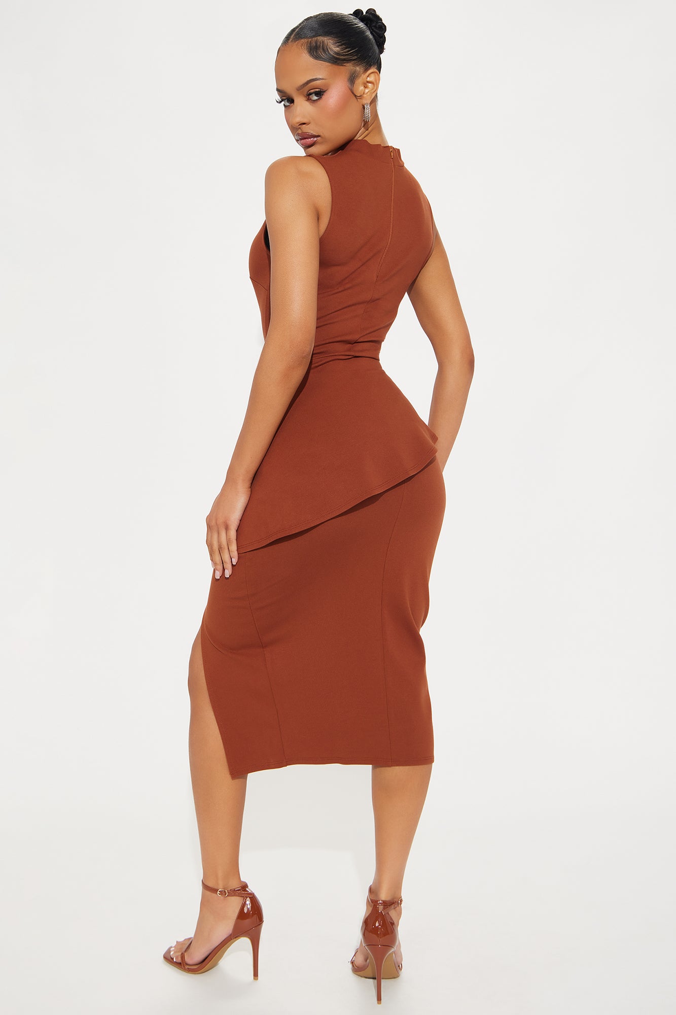 Anabelle Ponte Midi Skirt Set - Camel - Image 3