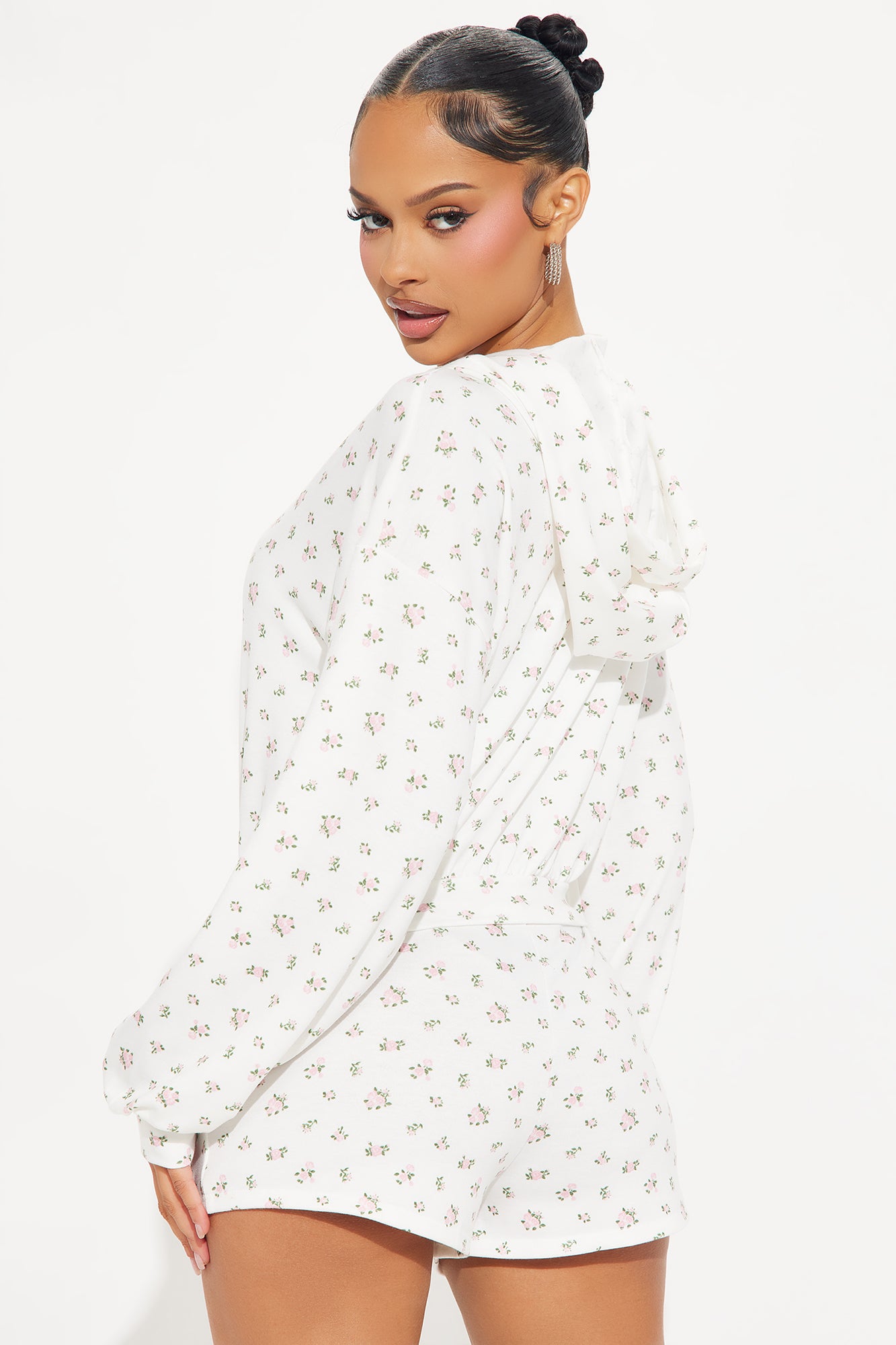 Maddie Ditsy Floral Short Set - Pink/combo - Image 3