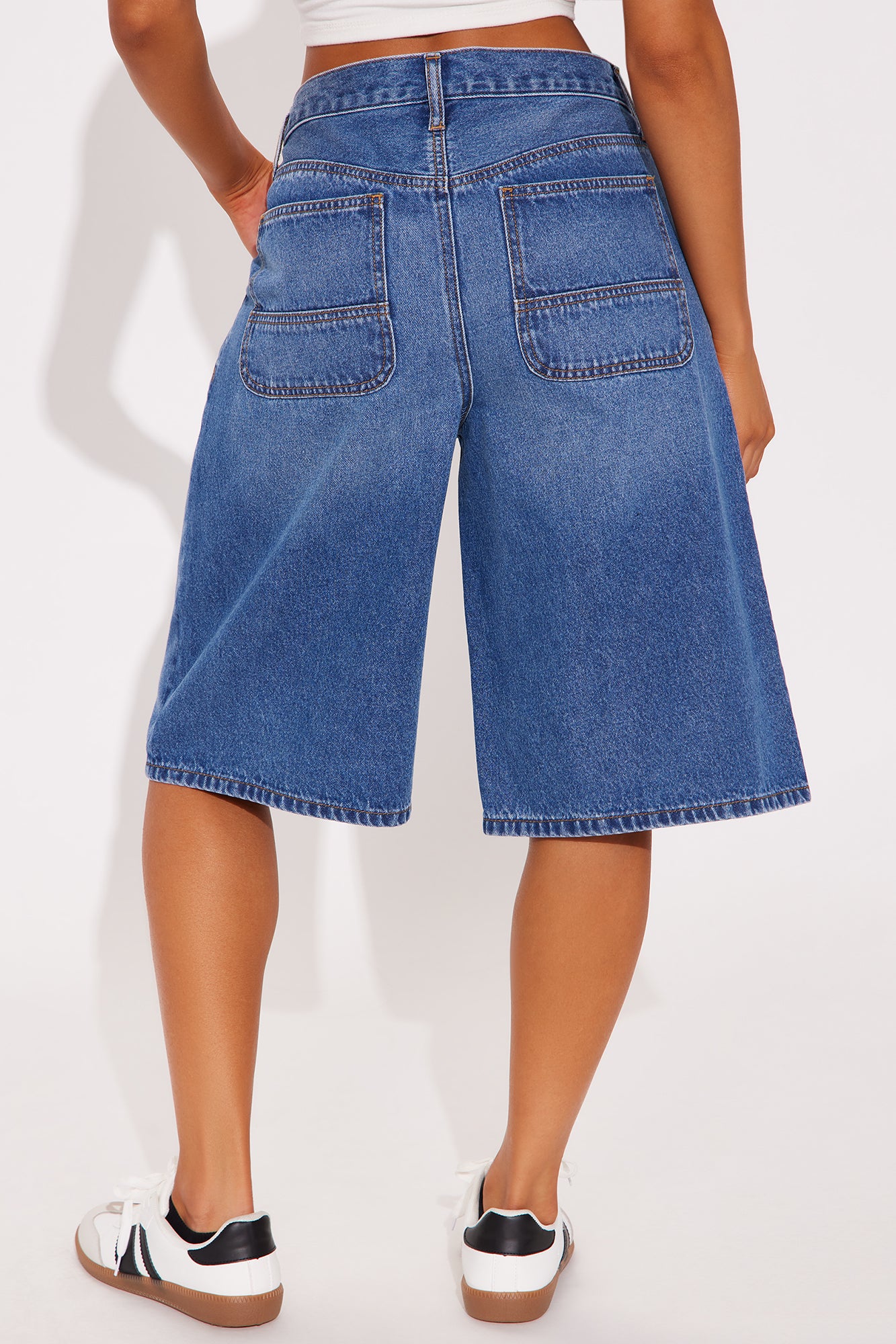 Alegra Non Stretch Carpenter Denim Jorts - Medium Wash - Image 3