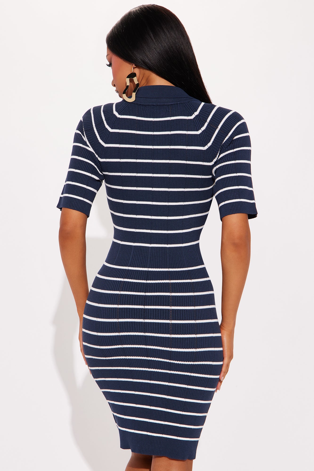 Such A Classic Striped Mini Dress - Navy/combo - Image 3
