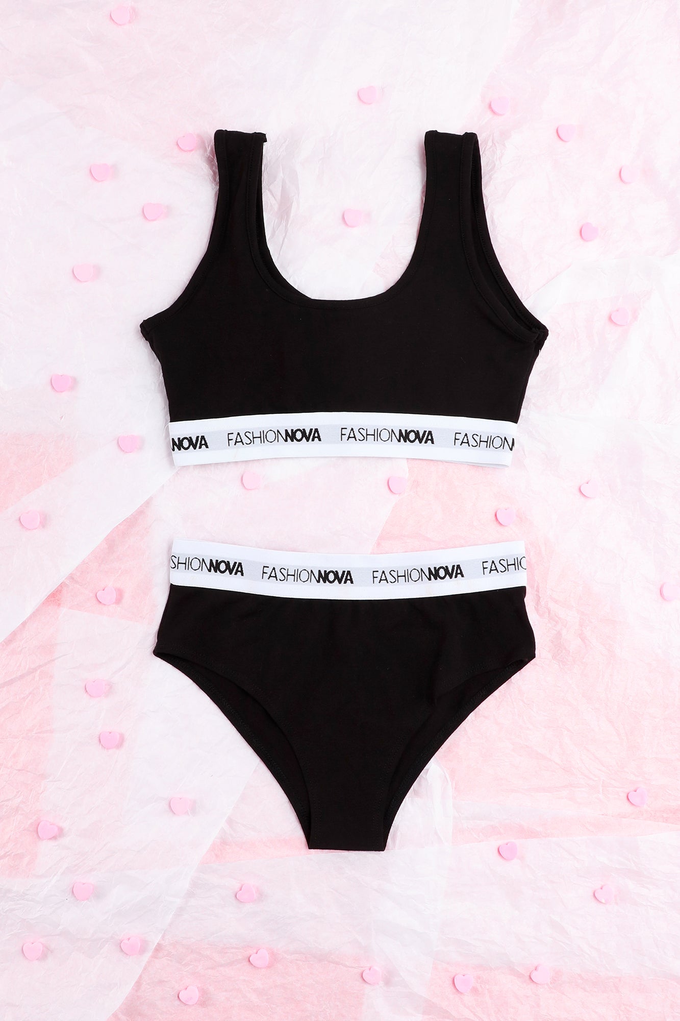 Fashion Nova Bralette And Panty Set - Black/White - Image 6