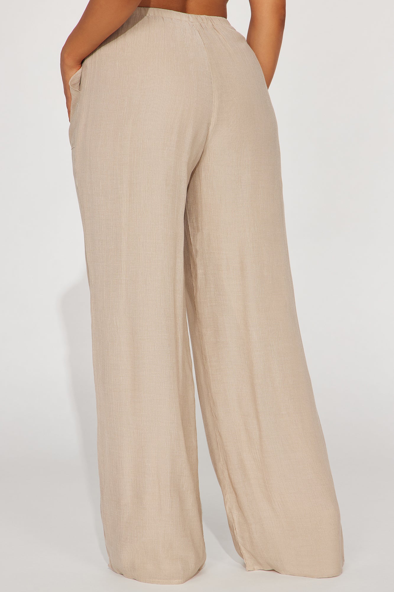 Vacay Babe Textured Wide Leg Pant - Taupe - Image 3