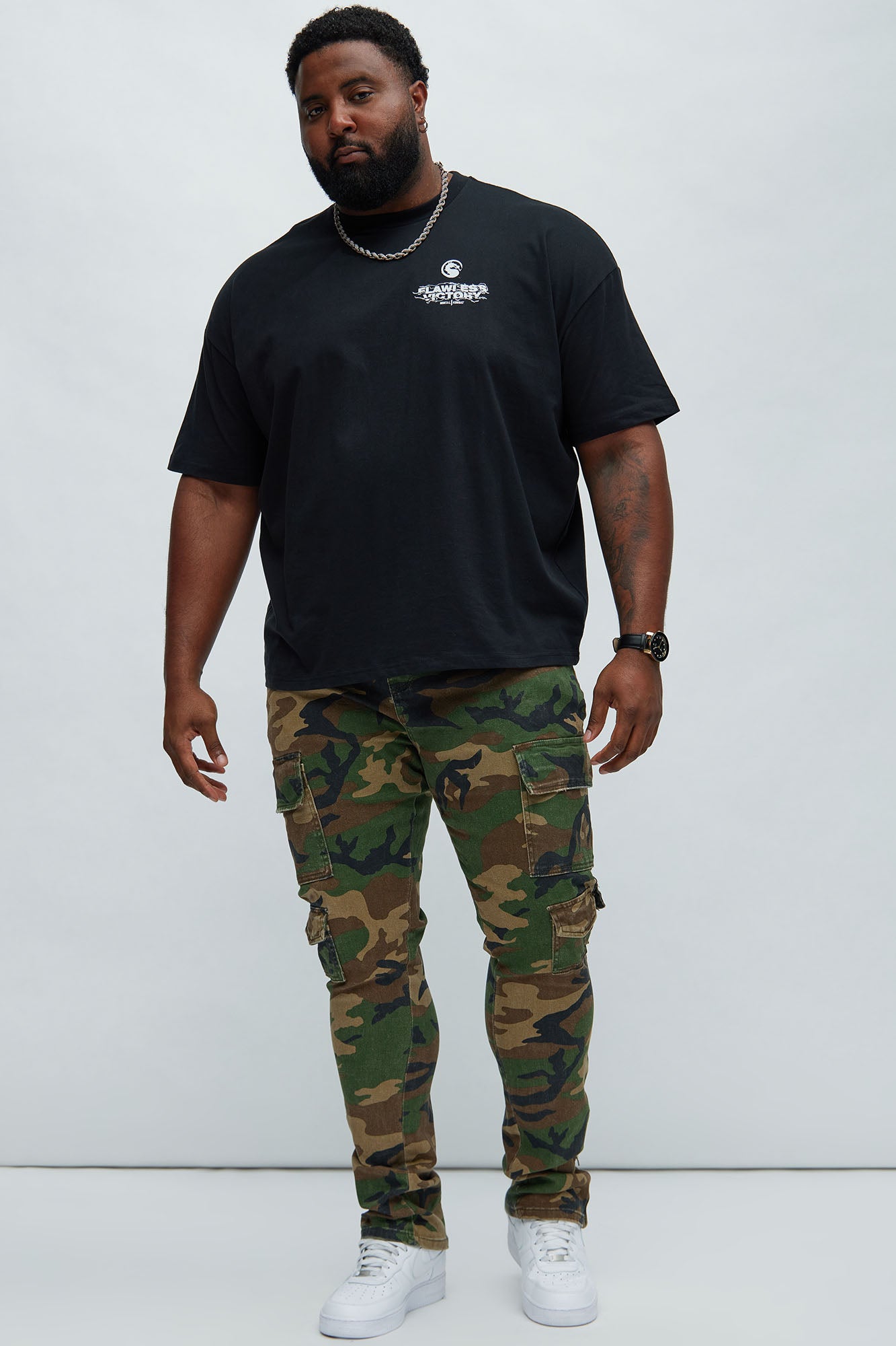 Convertible Stacked Skinny Flare Jeans - Camouflage - Image 7