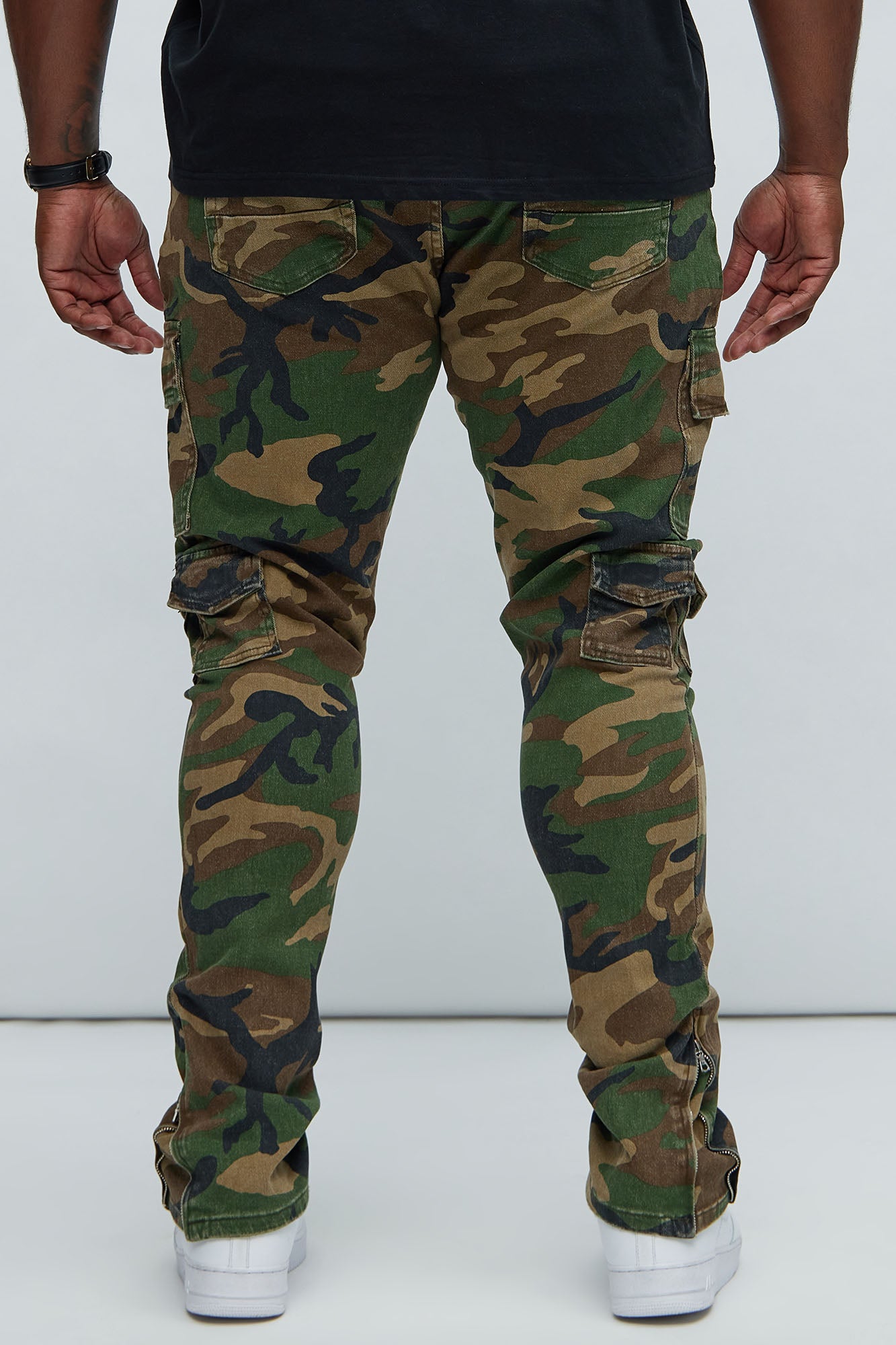 Convertible Stacked Skinny Flare Jeans - Camouflage - Image 10