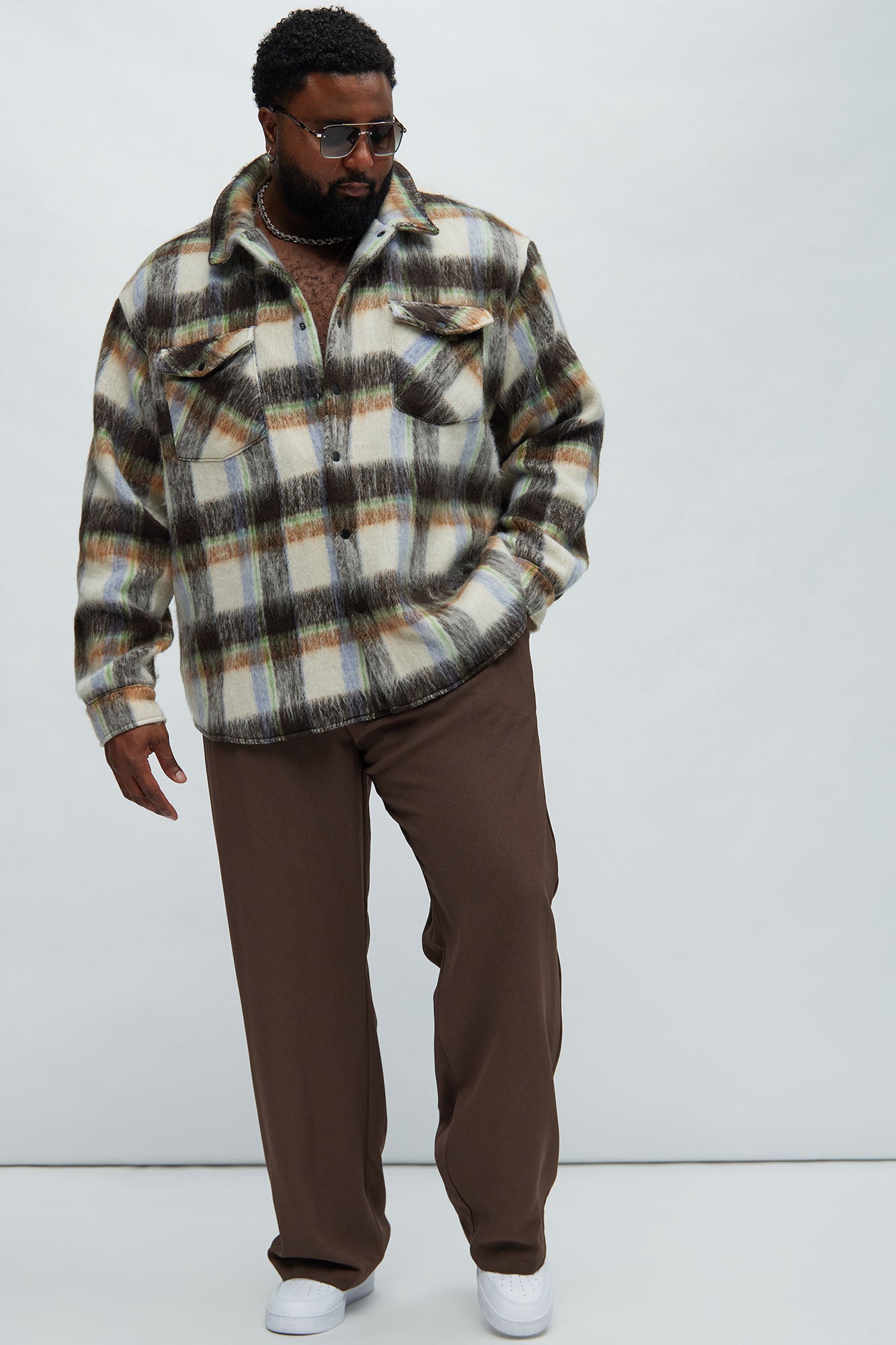 Aurora Mohair Oversized Shirt - Brown/combo - Image 6