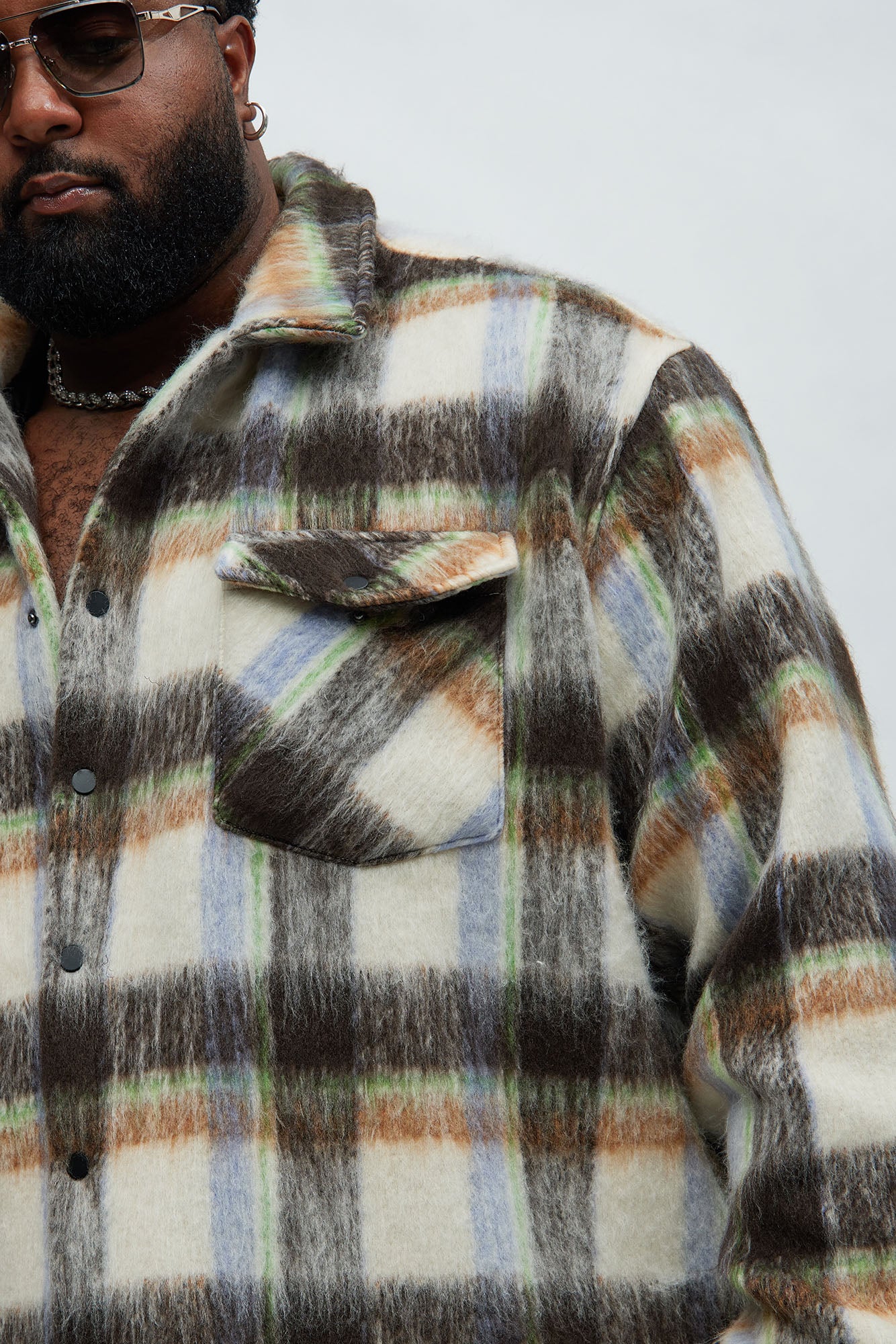Aurora Mohair Oversized Shirt - Brown/combo - Image 7