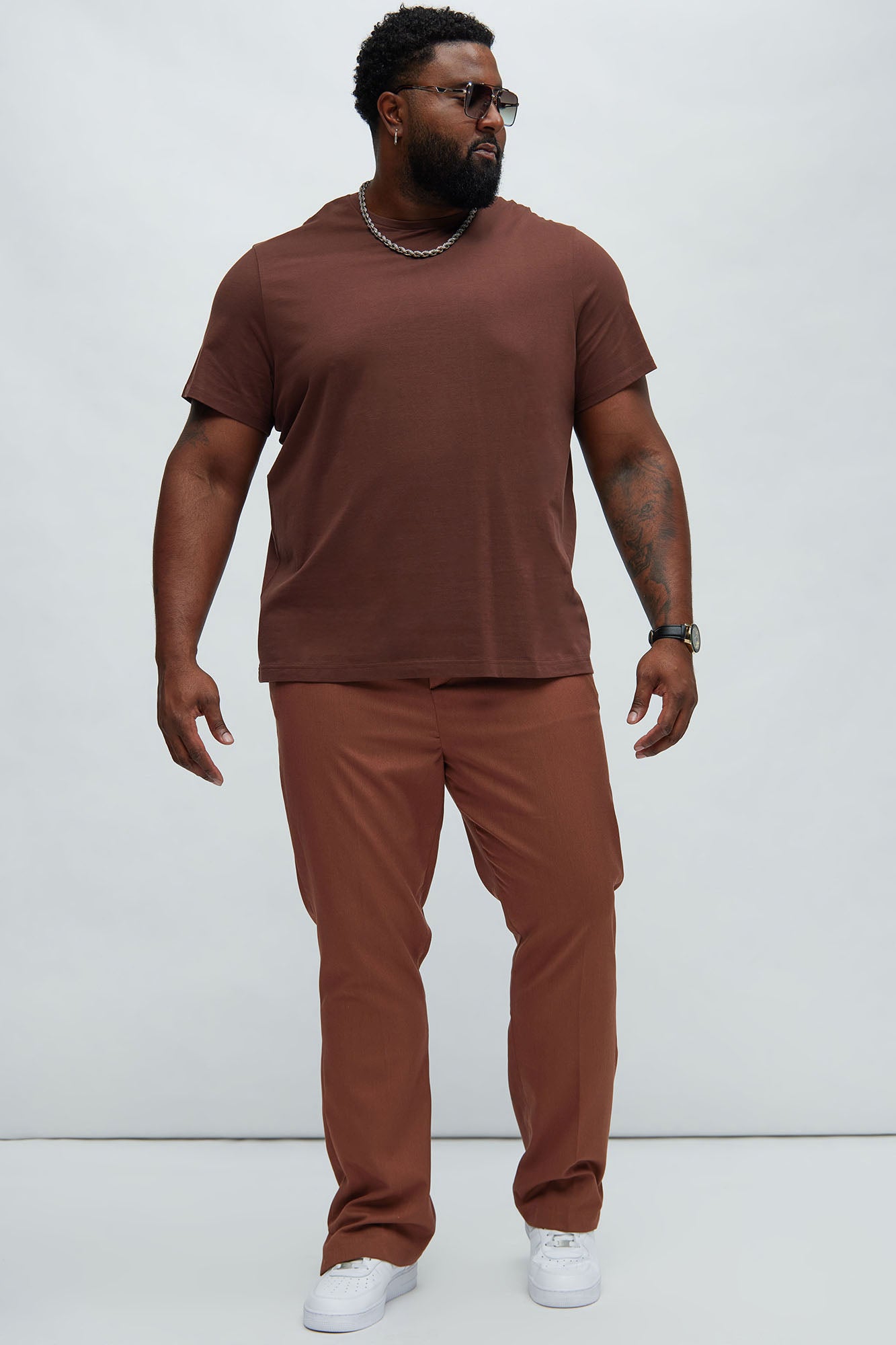 Essential Short Sleeve Crew Tee - Brown - Image 5