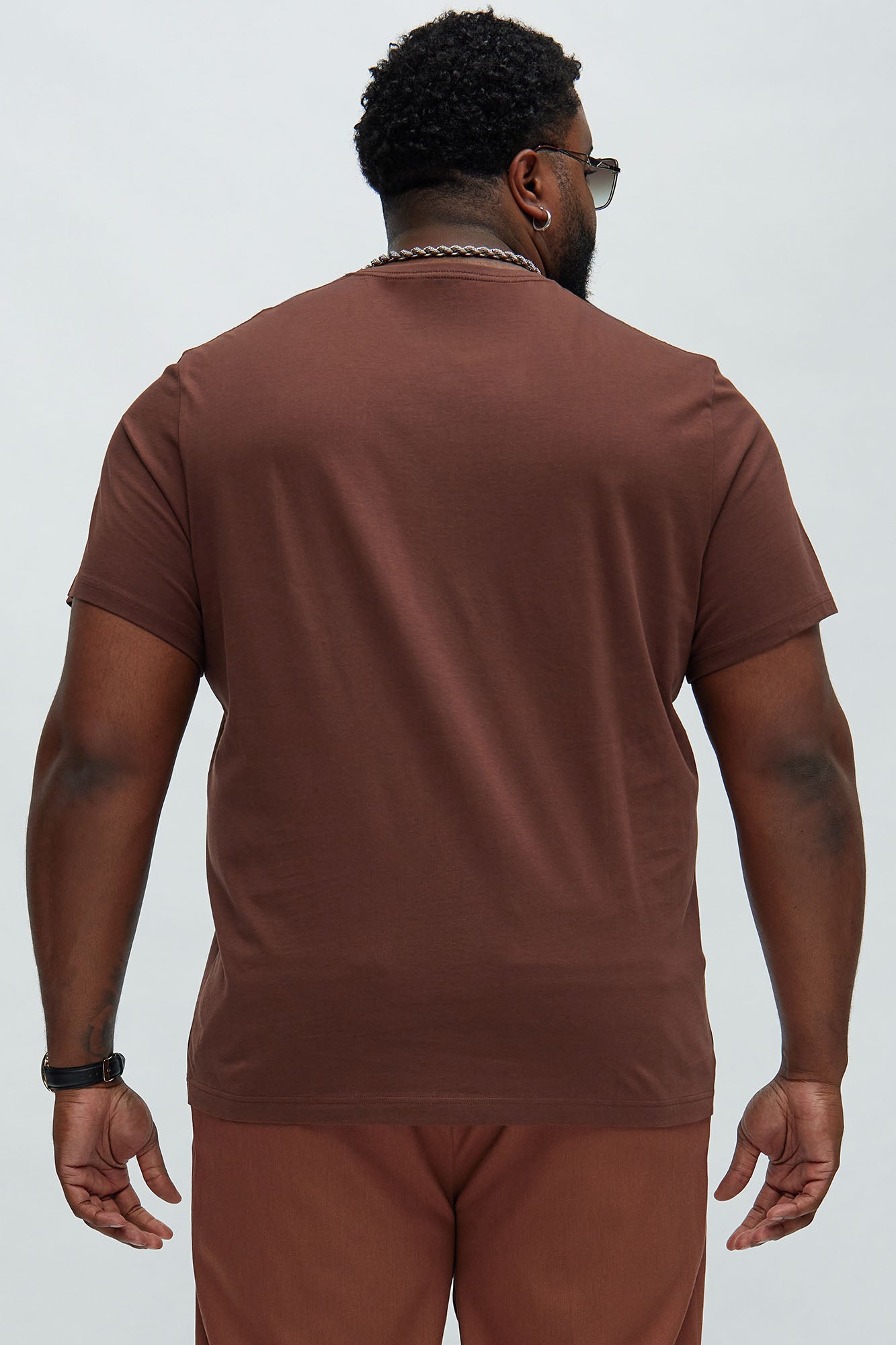 Essential Short Sleeve Crew Tee - Brown - Image 6