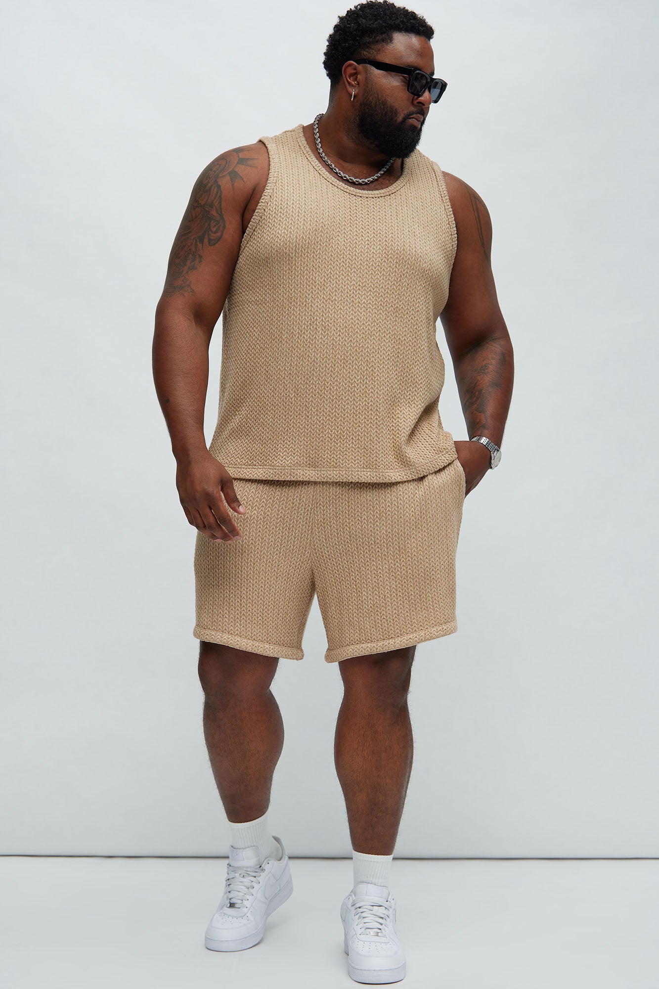 Catanina Textured Tank - Tan - Image 6
