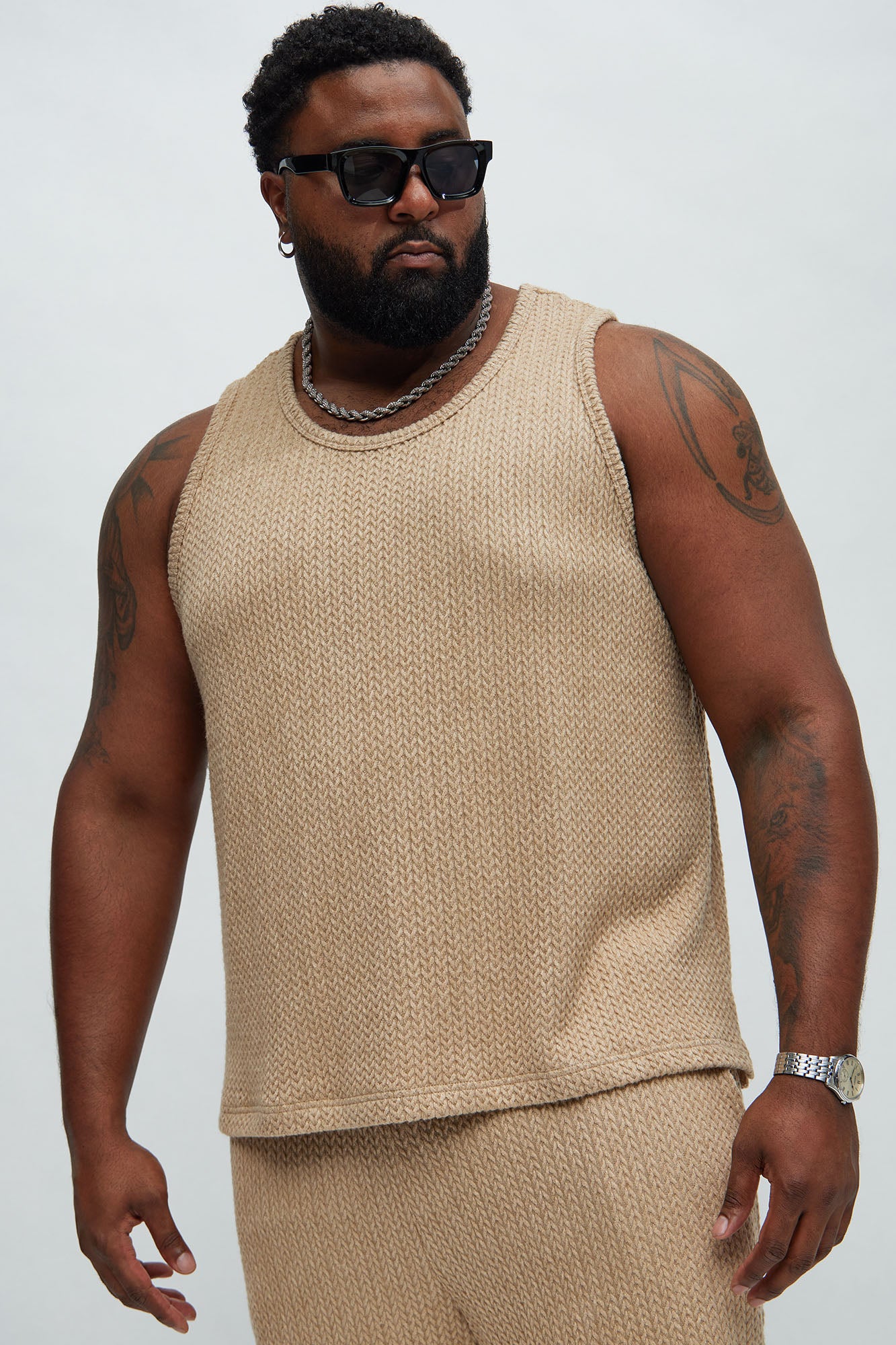 Catanina Textured Tank - Tan - Image 5