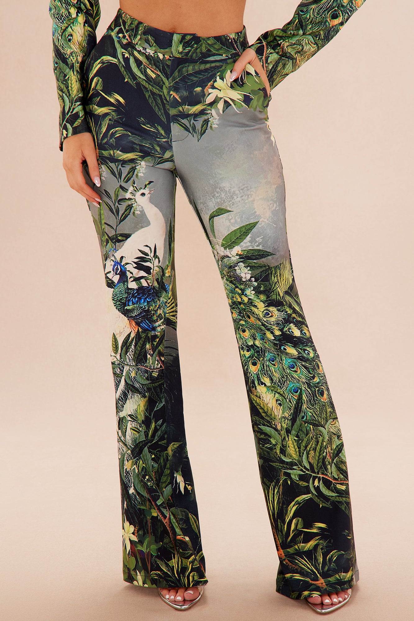 Amanza Blazer Suit Set - Green/combo - Image 4