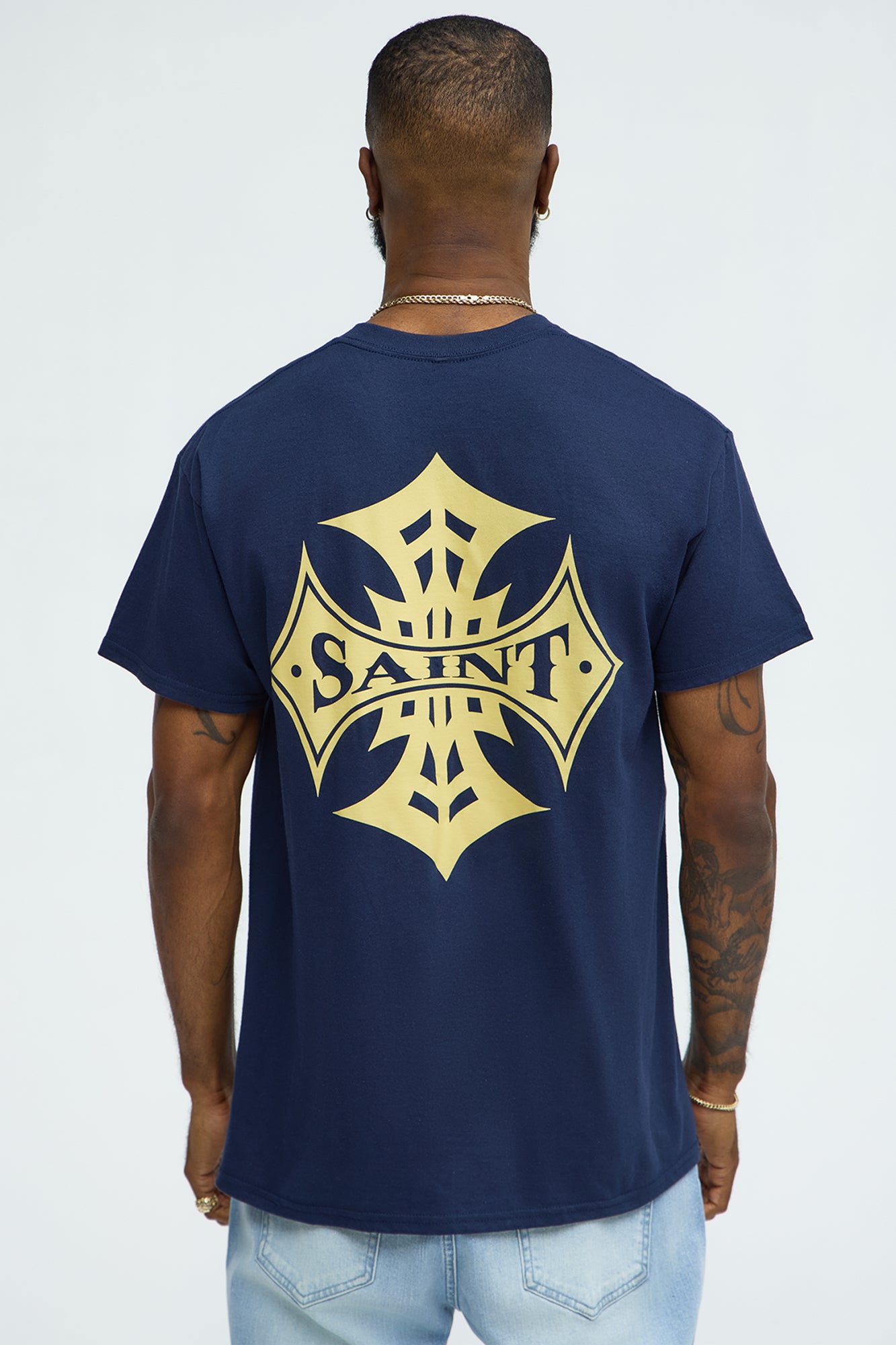 Saint Cross Short Sleeve Tee - Navy - Image 4