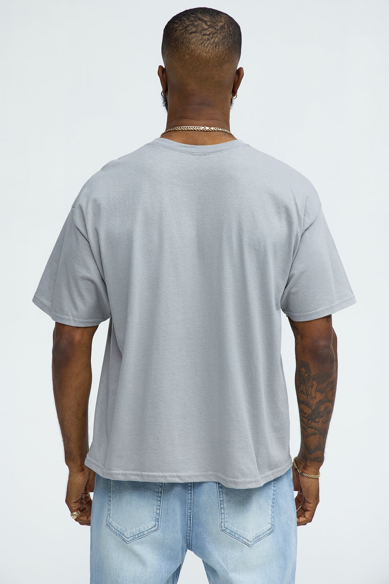 Savage Short Sleeve Cropped Tee - Grey - Image 4