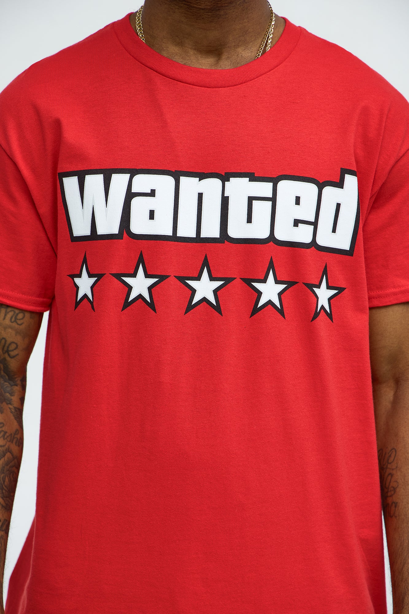 5 Star Wanted Short Sleeve Tee - Red - Image 3