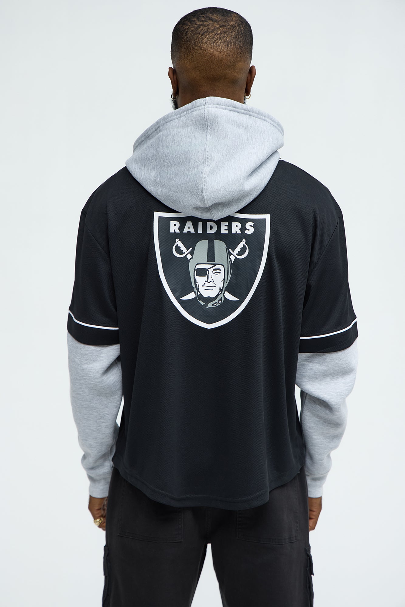 Raiders Clean Up Baseball Hoodie - Grey/Black - Image 4