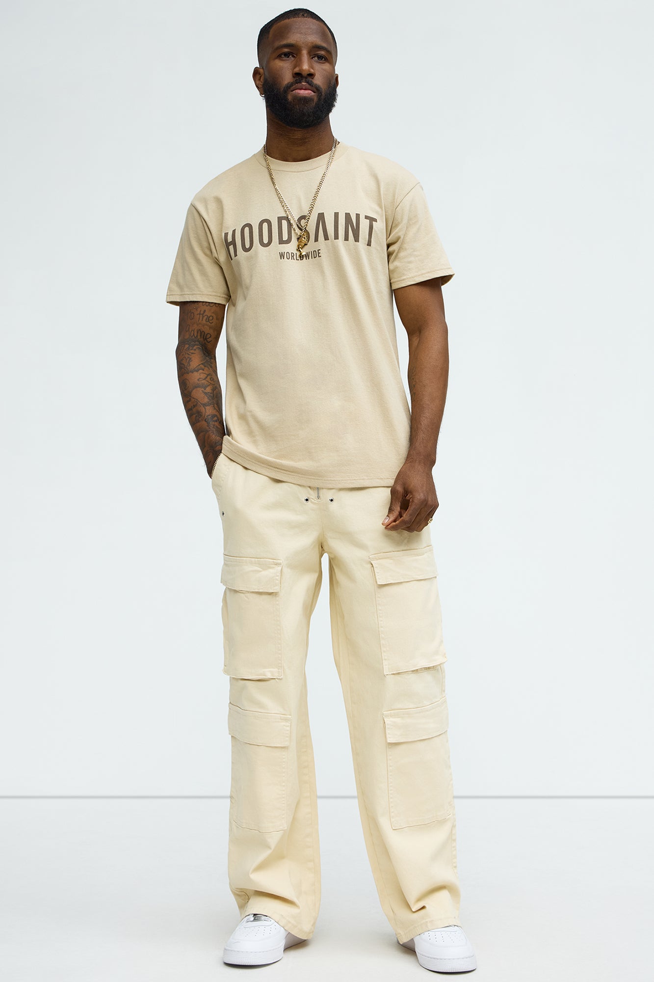 Exposed Zip Tech Cargo Pants - Khaki - Image 3