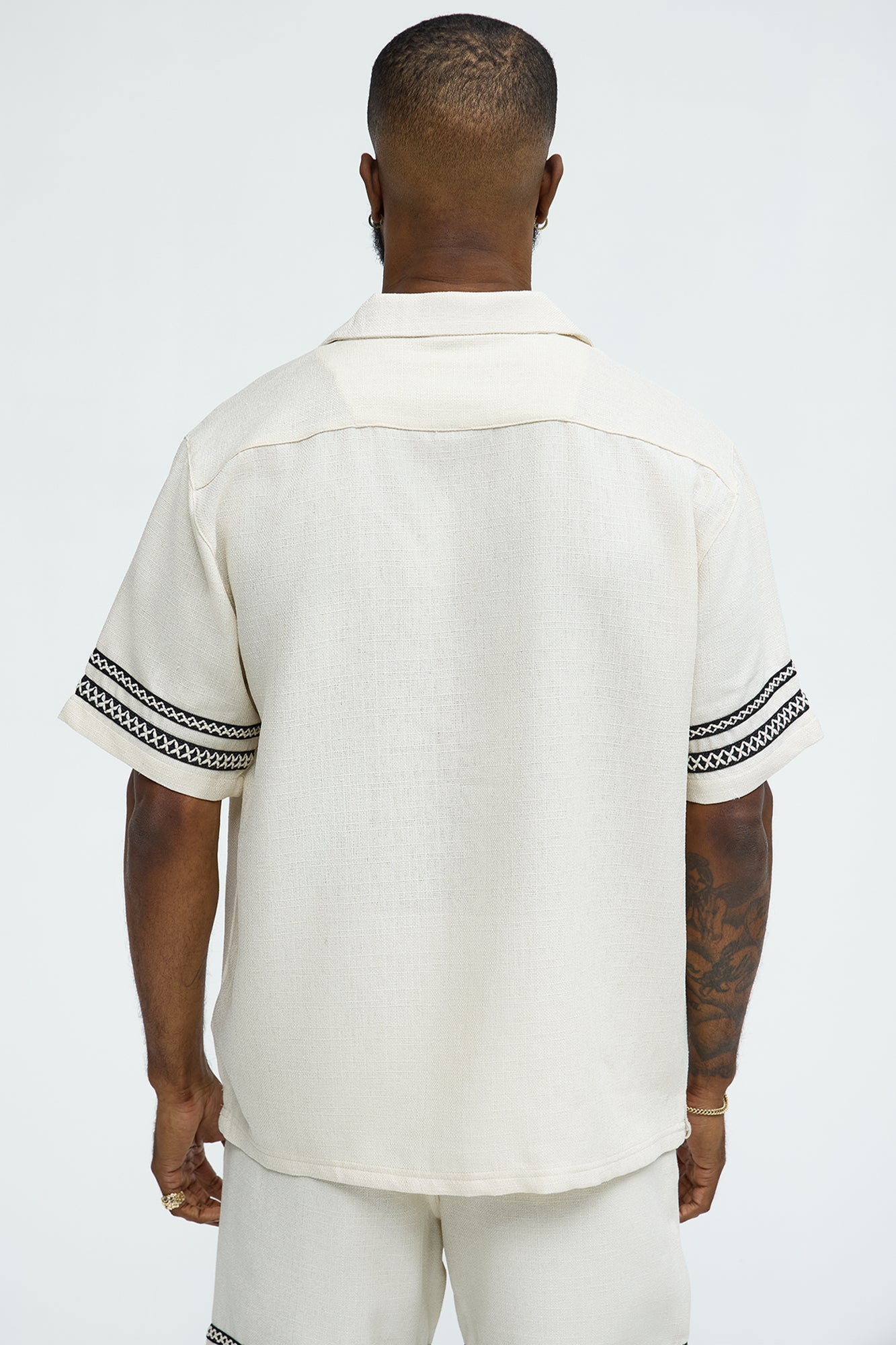 Zephyr Short Sleeve Graphic Button Down - Off White - Image 4